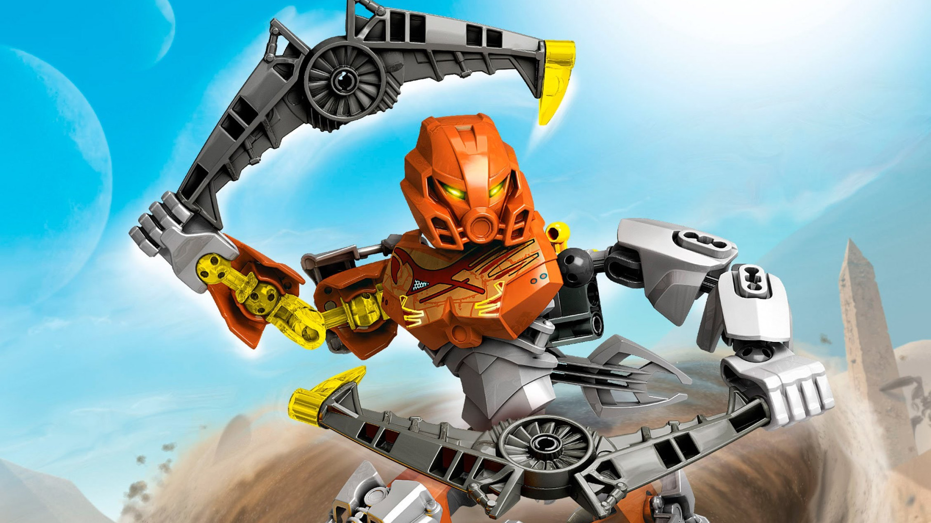 Скачать обои лего, LEGO, бионикл, BIONICLE, повелитель камня, похату,  Pohaty, 70785, раздел игры в разрешении 1920x1080