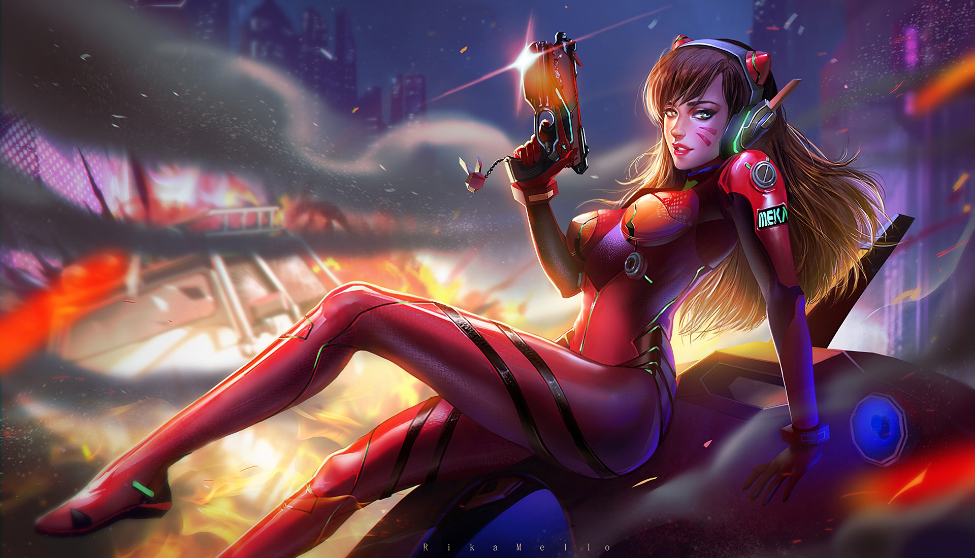 Скачать обои Game, Blizzard Entertainment, Overwatch, D.Va, Ханна Сон,  Hanna Son, раздел игры в разрешении 1920x1100