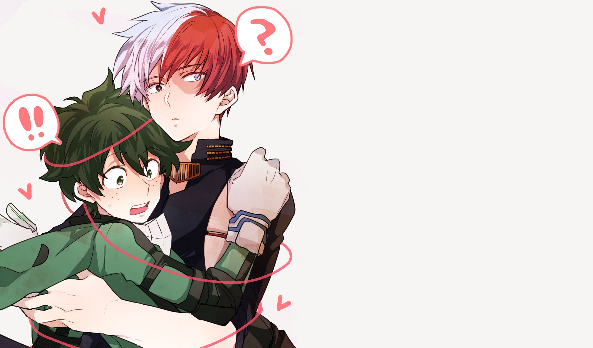 Обои Boku no Hero Academia, Todoroki Shouto, Midoriya Izuku на телефон и  рабочий стол, раздел сёнэн, разрешение 1920x1126 - скачать