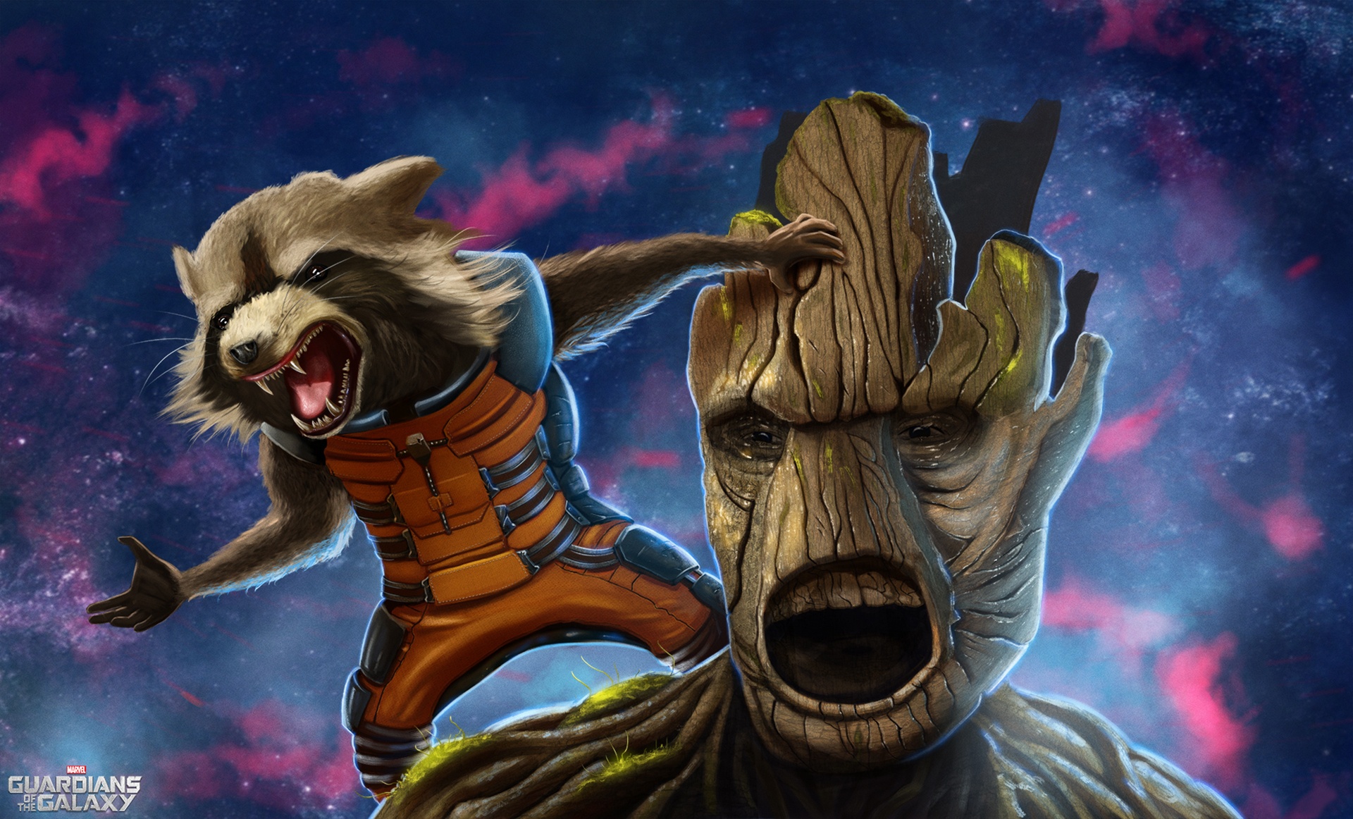 Обои rocket, raccoon, Guardians of the Galaxy, groot на телефон и рабочий  стол, раздел фильмы, разрешение 1920x1162 - скачать