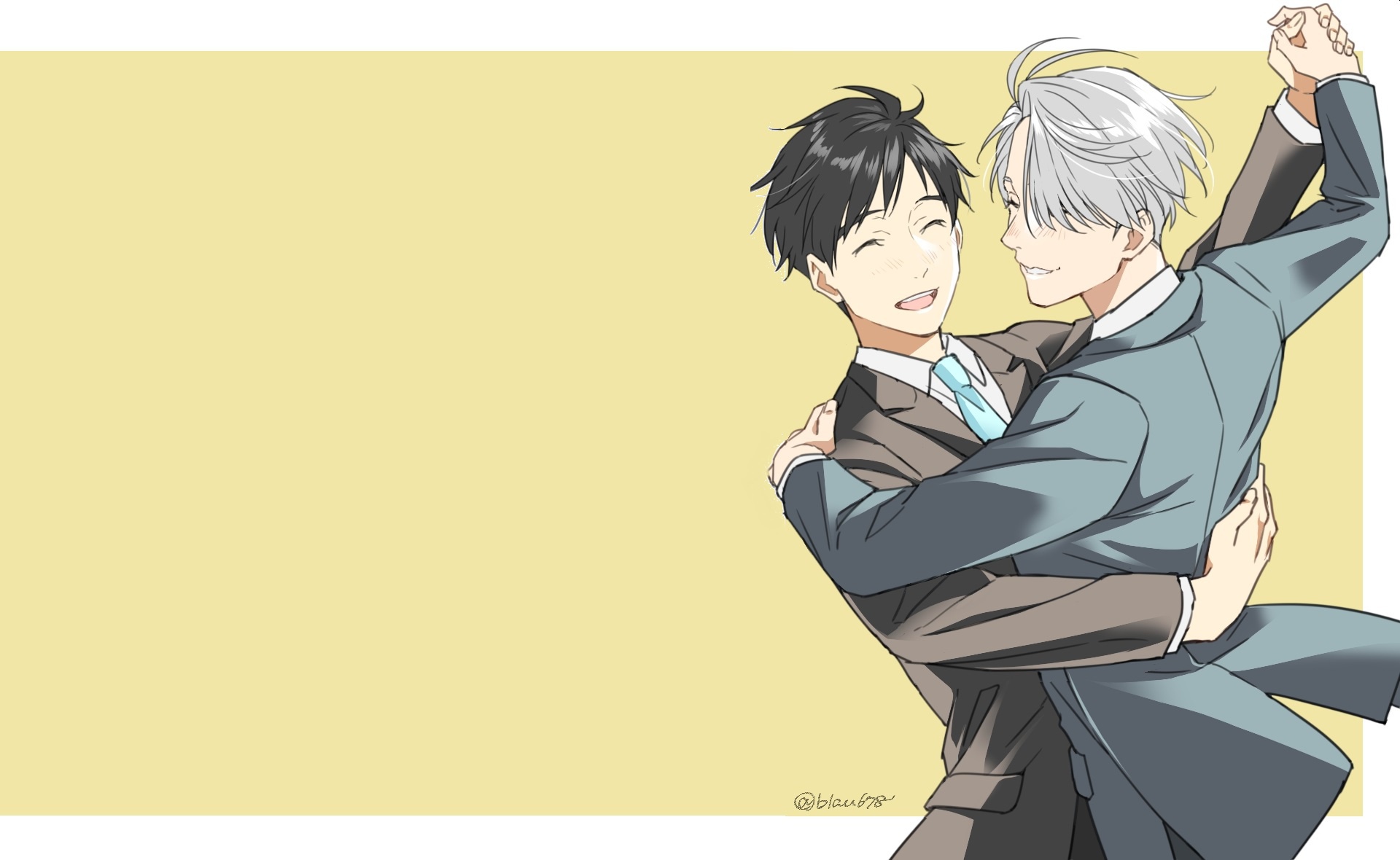 Обои танец, аниме, арт, Yuri on Ice, Юрий на льду, Виктор Никифоров, Victor  Nikiforov, Юри Катсуки на телефон и рабочий стол, раздел сёдзё, разрешение  1920x1180 - скачать