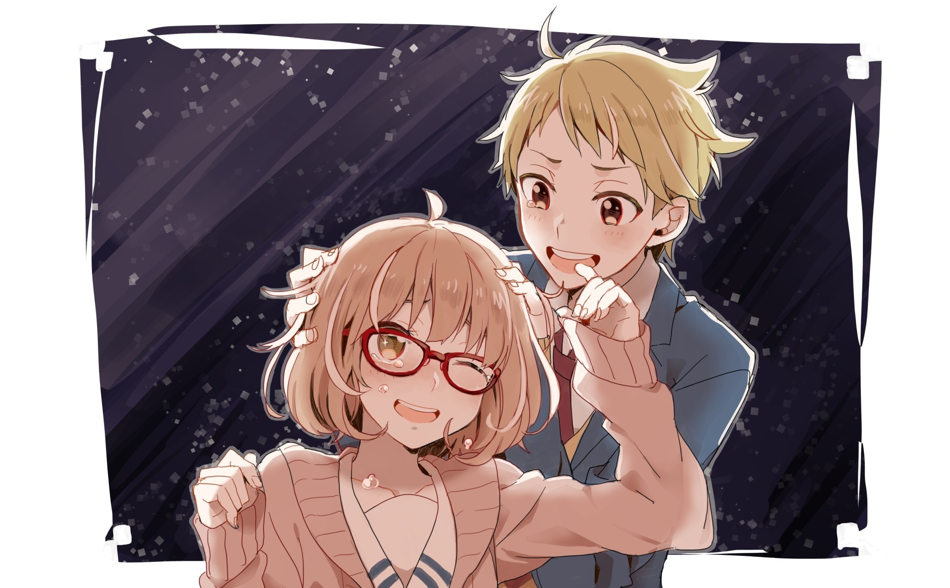 Обои для рабочего стола. аниме, арт, двое, kyoukai no kanata, kuriyama mira...