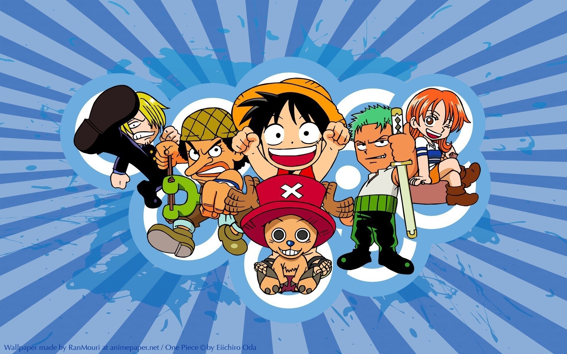 Скачать обои chibi, one piece, чоппер, луффи, большой куш, luffy, зоро, нами,  раздел аниме в разрешении 1920x1200