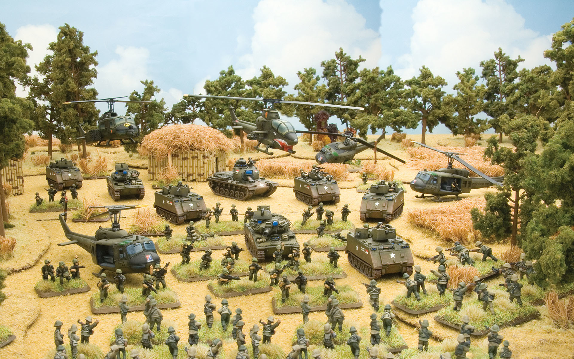 Обои игра, арт, the, солдатики, Flames of War, miniatures, Tropic  Lightning, vietnam war на телефон и рабочий стол, раздел игры, разрешение  1920x1200 - скачать