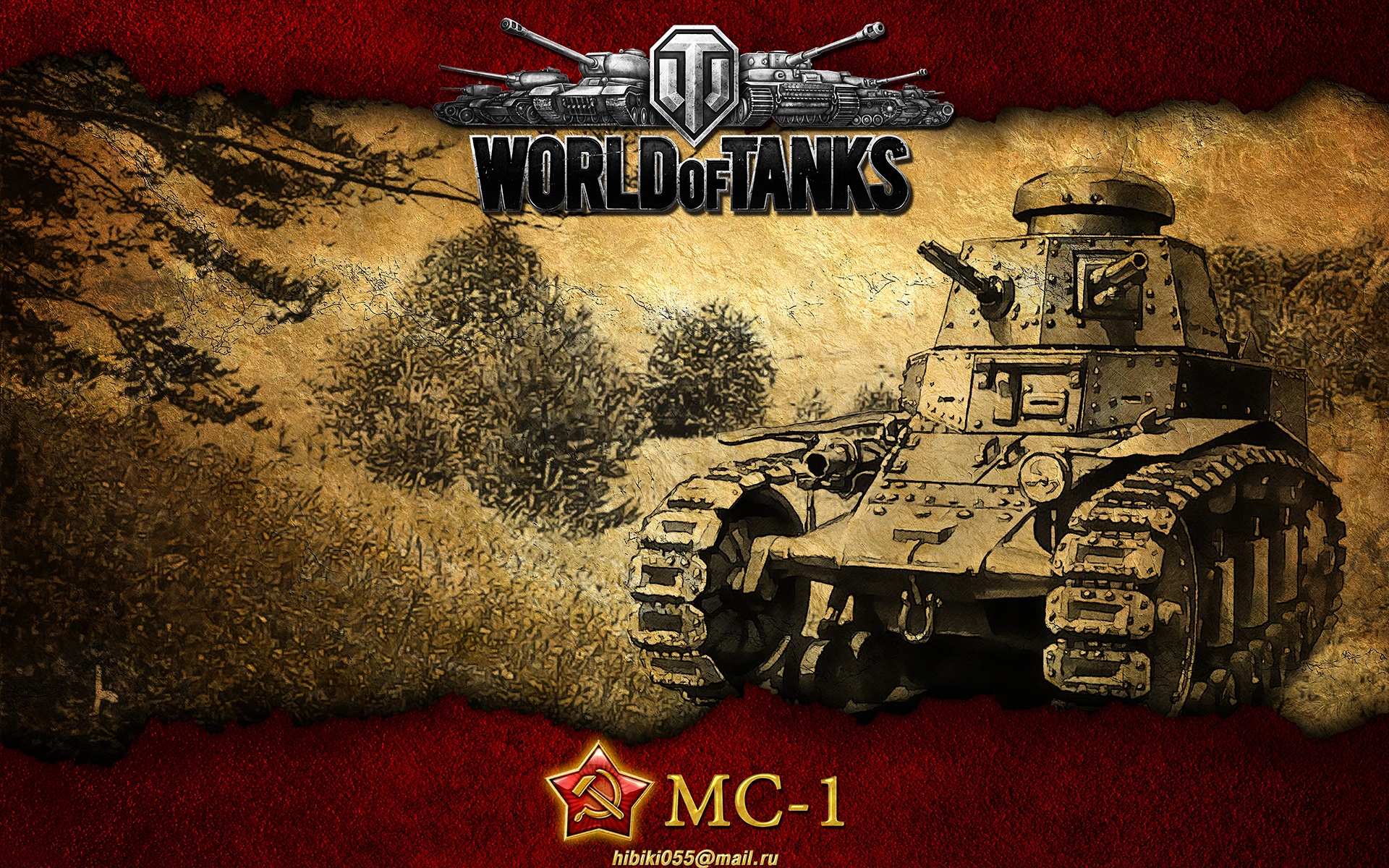 Скачать обои СССР, танки, WoT, World of Tanks, МС-1, раздел игры в  разрешении 1920x1200