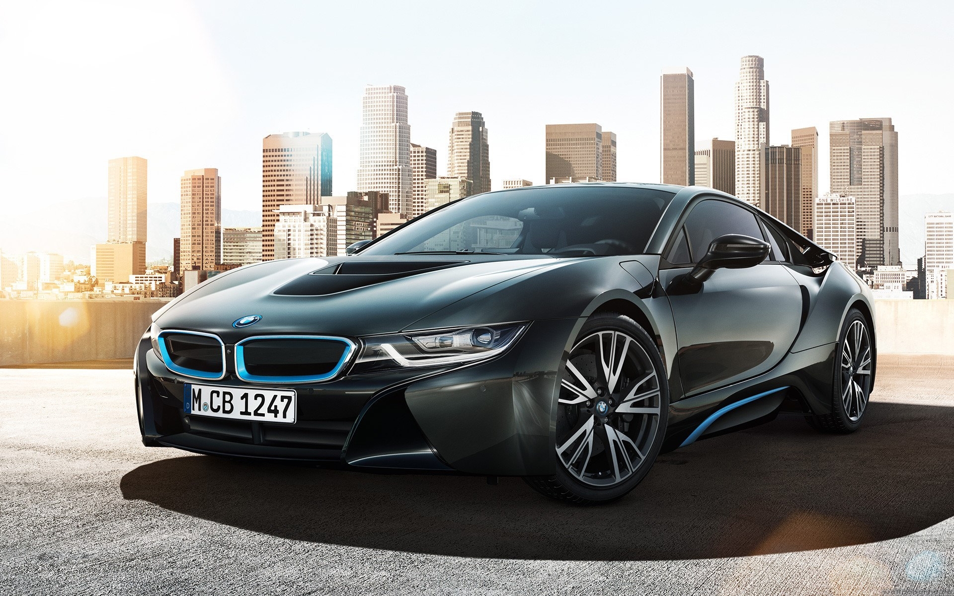 Скачать обои car, город, бмв, concept, автообои, hq wallpaper, красивые  картинки, bmw i8, раздел bmw в разрешении 1920x1200