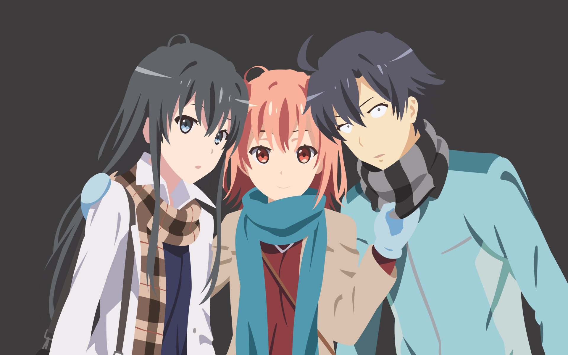 Скачать обои anime, boy, manga, scarf, japonese, by haalhady, Yahari Ore no  Seishun Love Comedy wa Machigatteiru, gitl, раздел сёдзё в разрешении  1920x1200