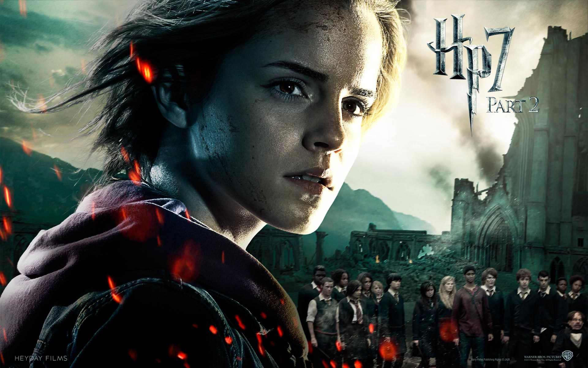 Обои Эмма Уотсон, Emma Watson, Hermione Granger, Harry Potter and the  Deathly Hallows Part 2, Гарри Поттер и Дары смерти Часть 2 на телефон и  рабочий стол, раздел фильмы, разрешение 1920x1200 - скачать