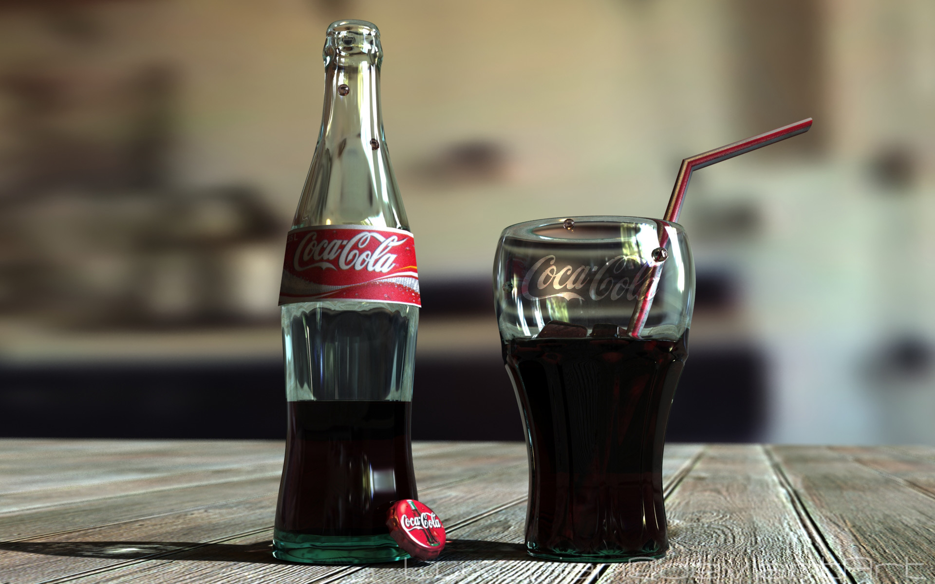 Обои стакан, бутылка, coca-cola, кока-кола, кола, лимонад на телефон и  рабочий стол, раздел настроения, разрешение 1920x1200 - скачать