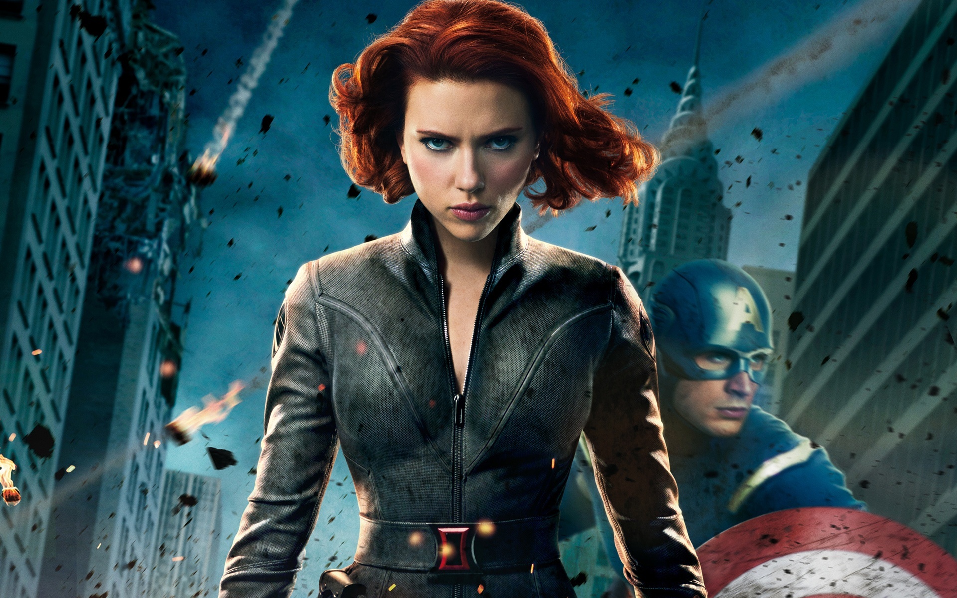 Обои Капитан Америка, Black Widow, Мстители, The Avengers, Скарлет, Черная  вдова на телефон и рабочий стол, раздел фильмы, разрешение 1920x1200 -  скачать