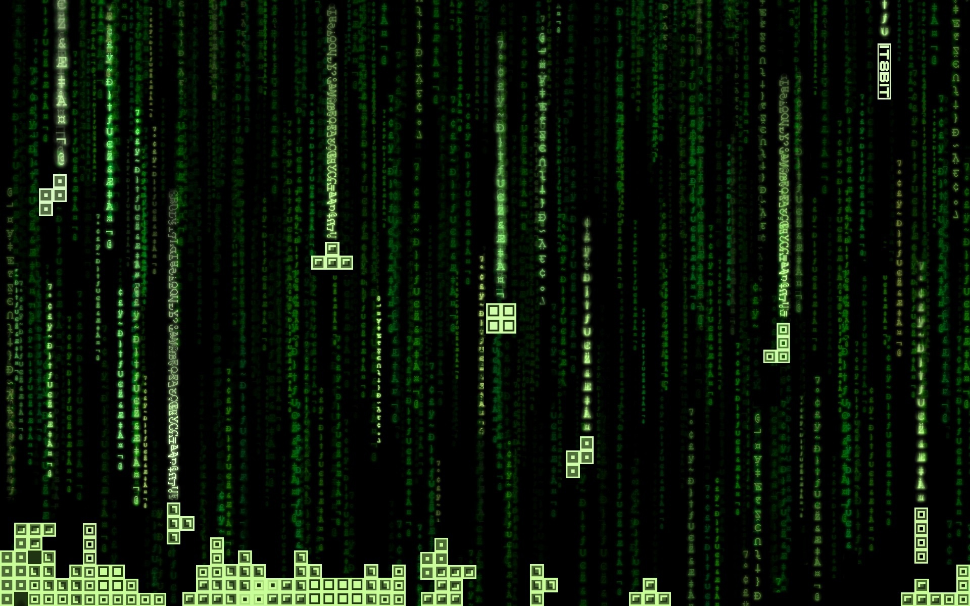 Обои green, matrix, tetris на телефон и рабочий стол, раздел минимализм,  разрешение 1920x1200 - скачать