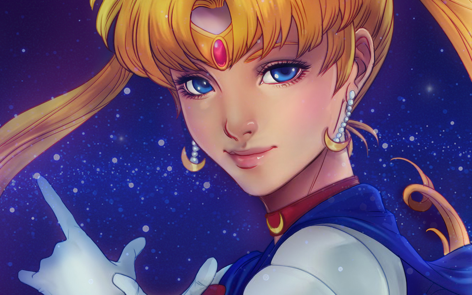 Скачать обои взгляд, серьги, арт, <b>Sailor</b> <b>Moon</b>, <b>Сейлор</b> <b>Мун</b>, раздел прочее в ...