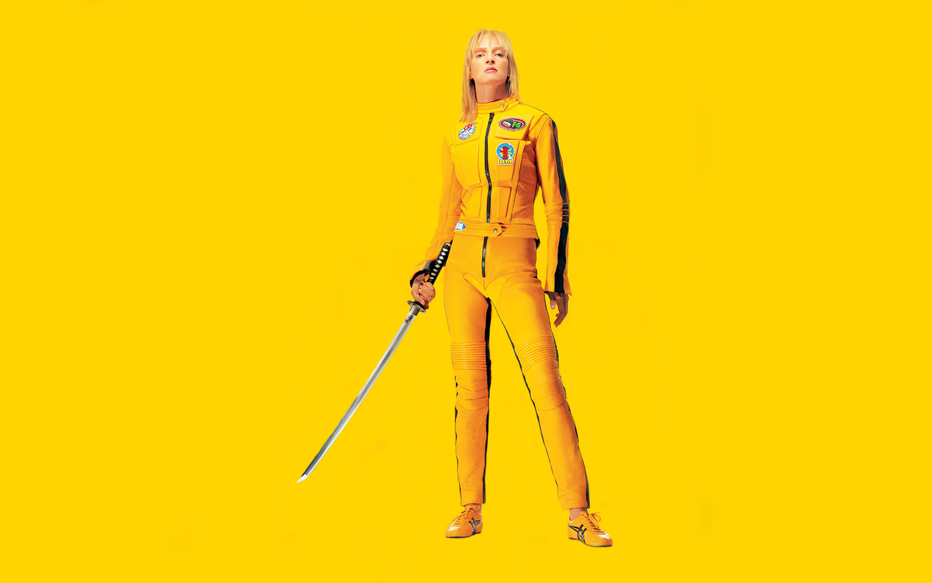 Скачать обои желтый, меч, Kill Bill, Uma Thurman, Убить Билла, Ума Турман,  раздел фильмы в разрешении 1920x1200