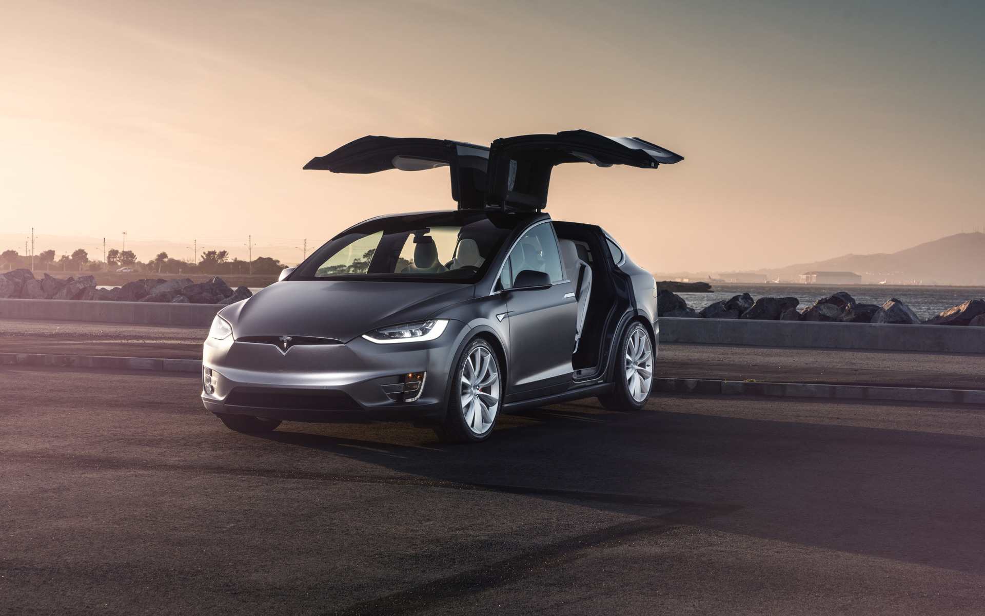 Машины Tesla model x зима