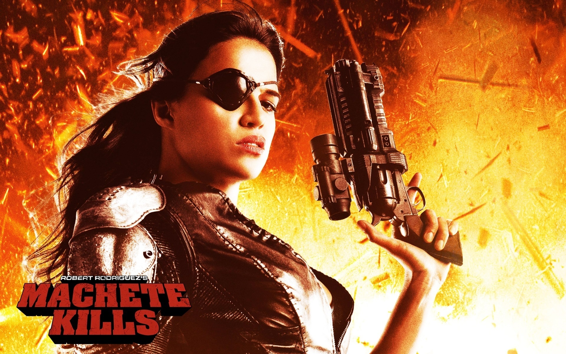 Обои пистолет, machete kills, мачете убивает, michelle rodriguez, мишель  родригес на телефон и рабочий стол, раздел фильмы, разрешение 1920x1200 -  скачать