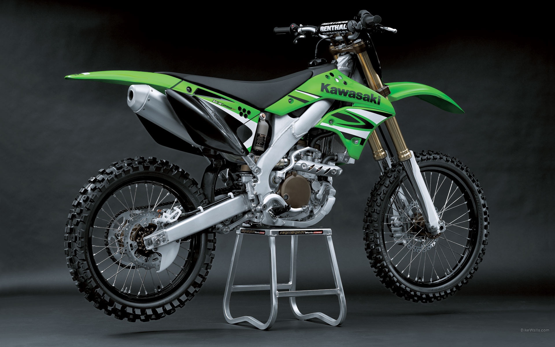 Скачать обои мото, Kawasaki, кросс, KX250F, раздел машины в разрешении  1920x1200