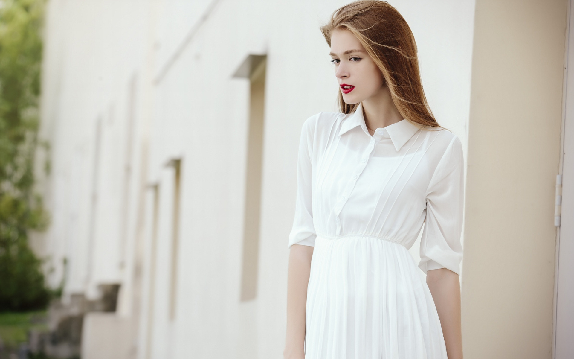 White st. White Blouse shot. Model in White Blouse. Woman shot in White Blouse. White Blouse belly shot.