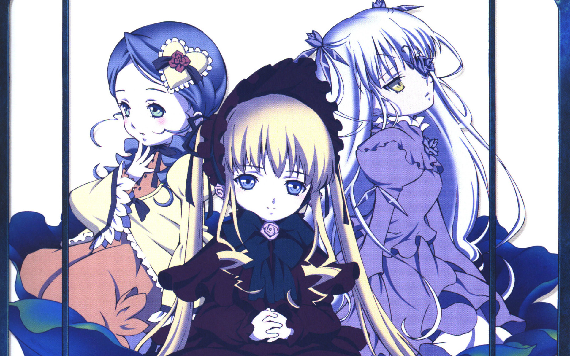 куклы, <b>rozen</b> <b>maiden</b>, трое, shinku, kirakishou, капор, kanaria. 