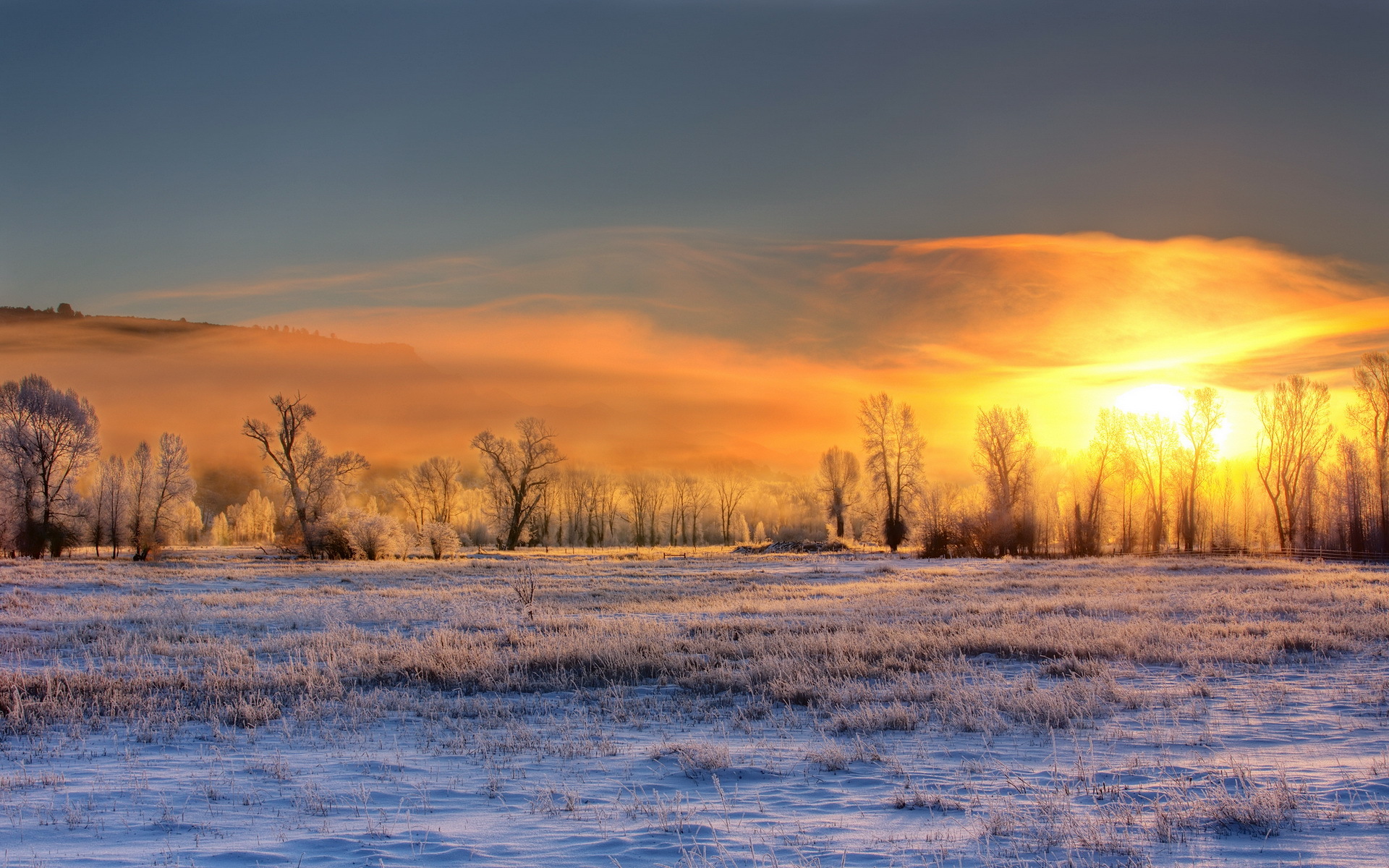 Долина зима. Зимний Восход 1200х1900. Winter Sunrise. Zimna.