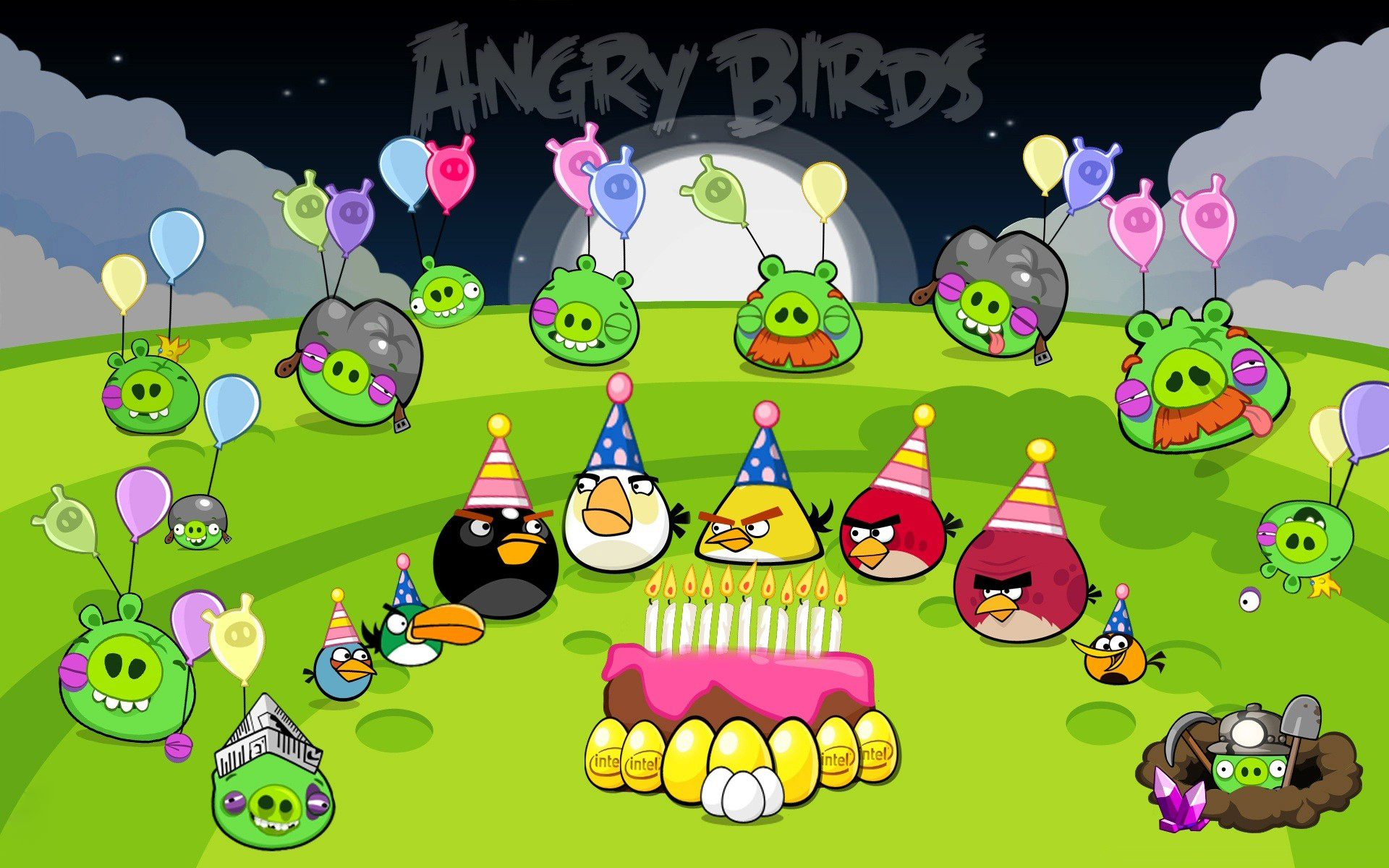 Обои angry birds, happy birthday, images на телефон и рабочий стол, раздел  игры, разрешение 1920x1200 - скачать