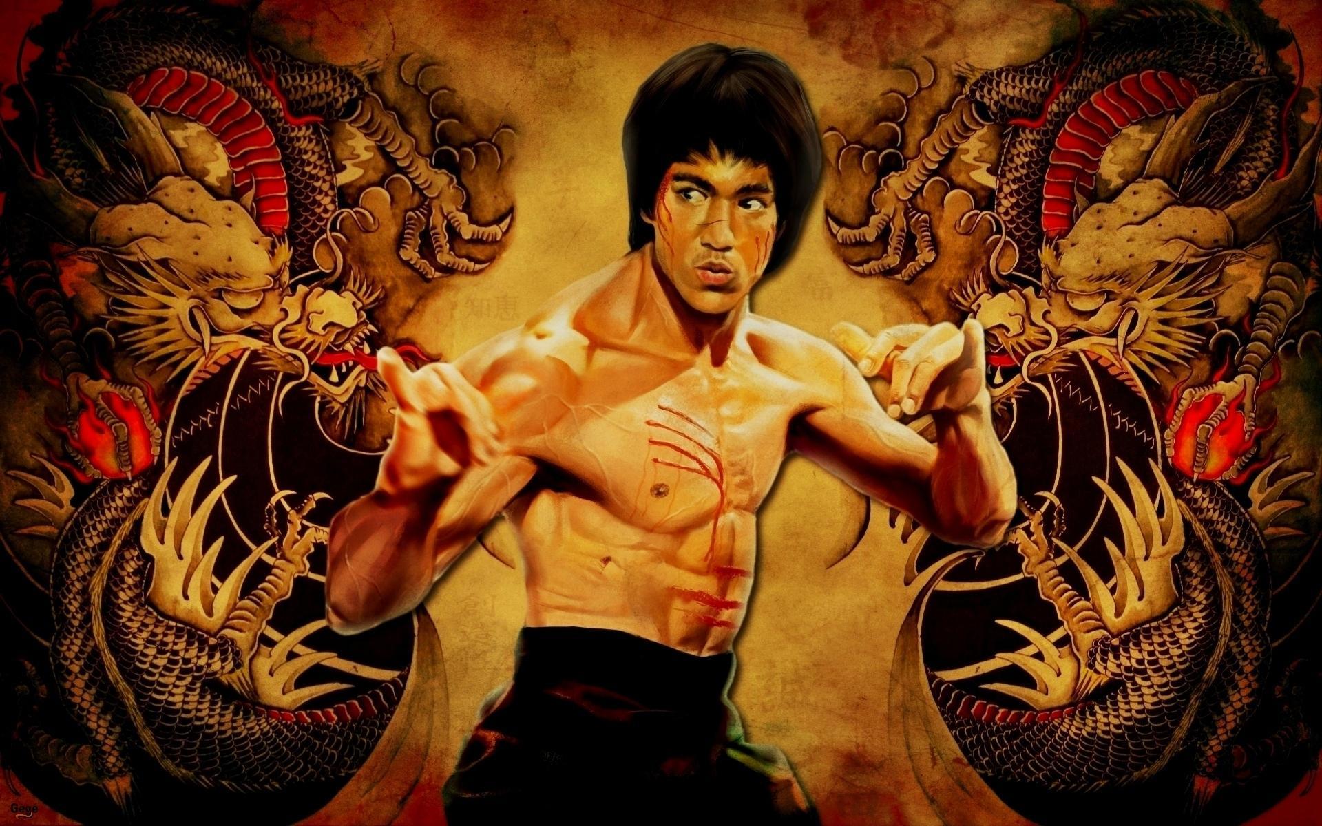 Обои драконы, легенда, брюс ли, bruce lee, каратэ на телефон и рабочий  стол, раздел мужчины, разрешение 1920x1200 - скачать