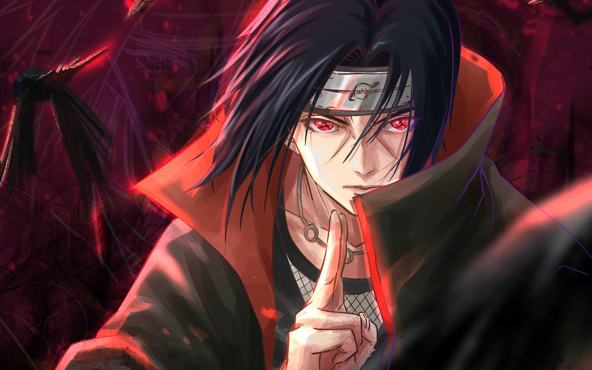 Обои взгляд, красные глаза, жест, Itachi Uchiha, ниндзюцу, Naruto  Shippuden, Наруто Ураганные хроники, повязка на лоб на телефон и рабочий  стол, раздел сёнэн, разрешение 1920x1200 - скачать