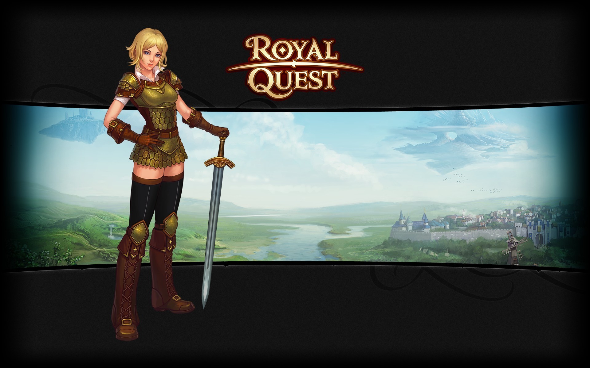 Обои девушка, меч, Royal Quest, Katauri Interactive на телефон и рабочий  стол, раздел игры, разрешение 1920x1200 - скачать