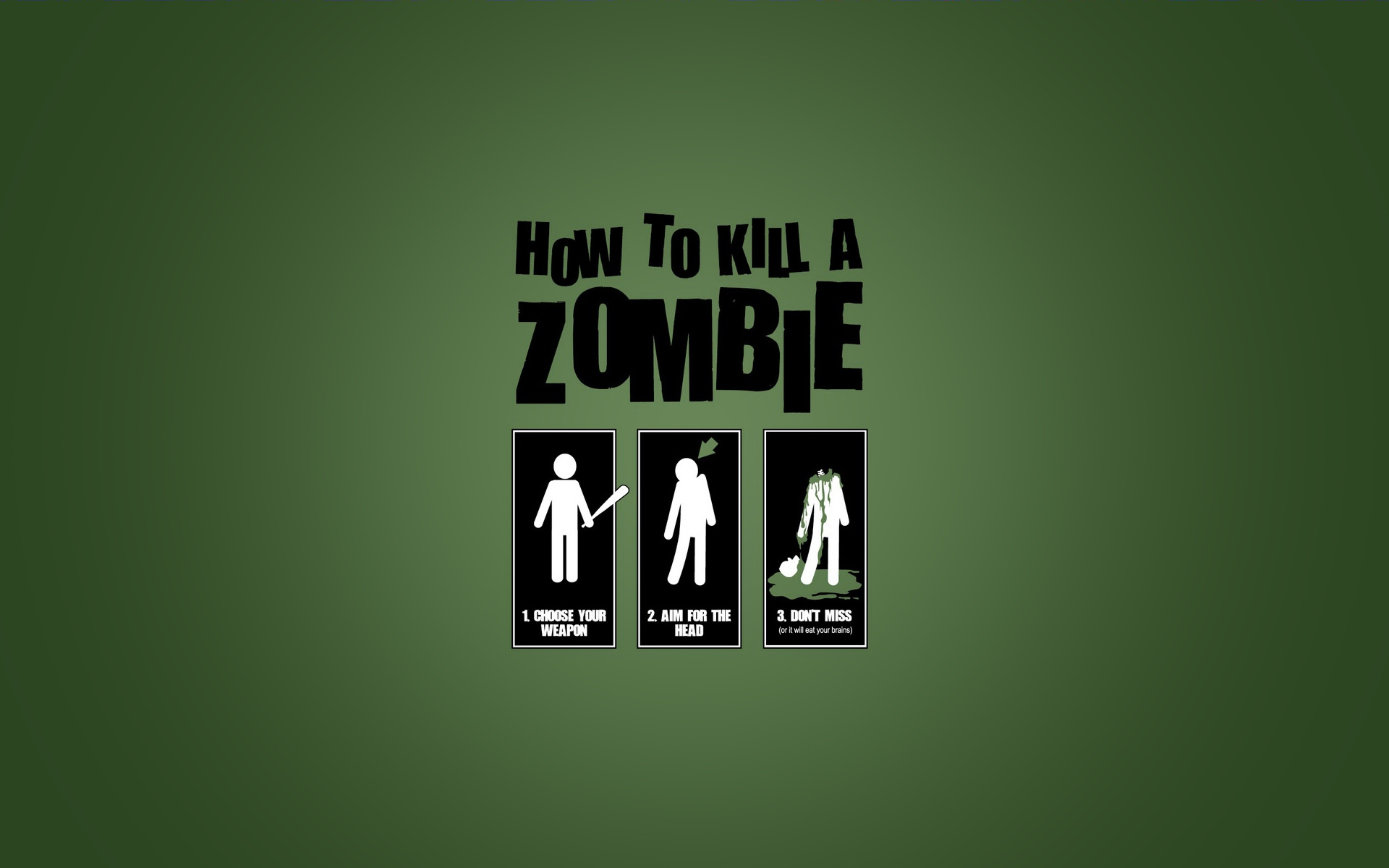 Обои how to kill zombie, как убить зомби на телефон и рабочий стол, раздел  минимализм, разрешение 1920x1200 - скачать