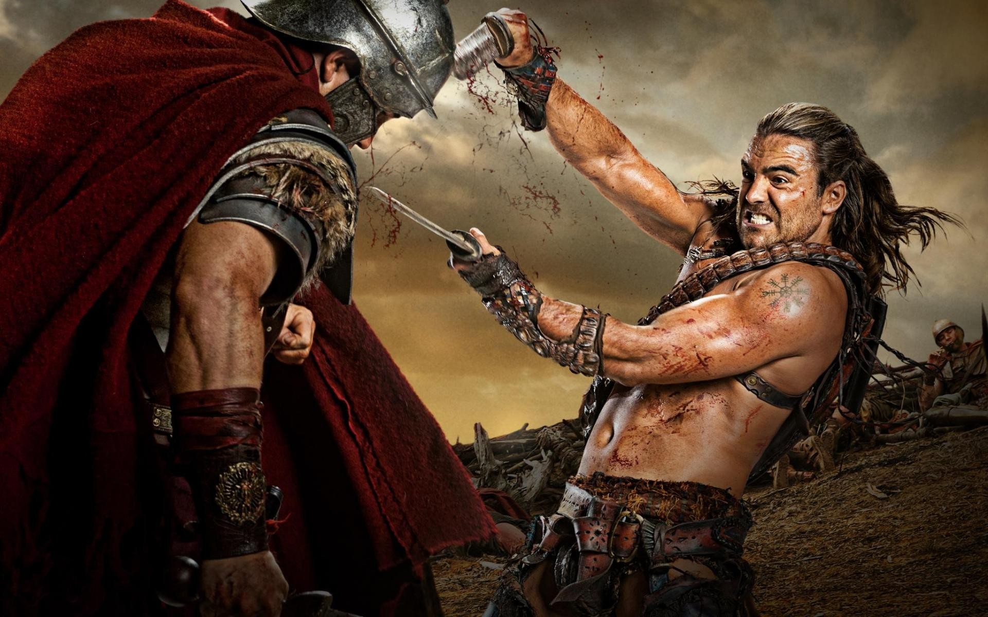 Обои кровь, солдат, сериал, битва, Spartacus, Спартак, Gannicus, Дастин  Клэр на телефон и рабочий стол, раздел фильмы, разрешение 1920x1200 -  скачать