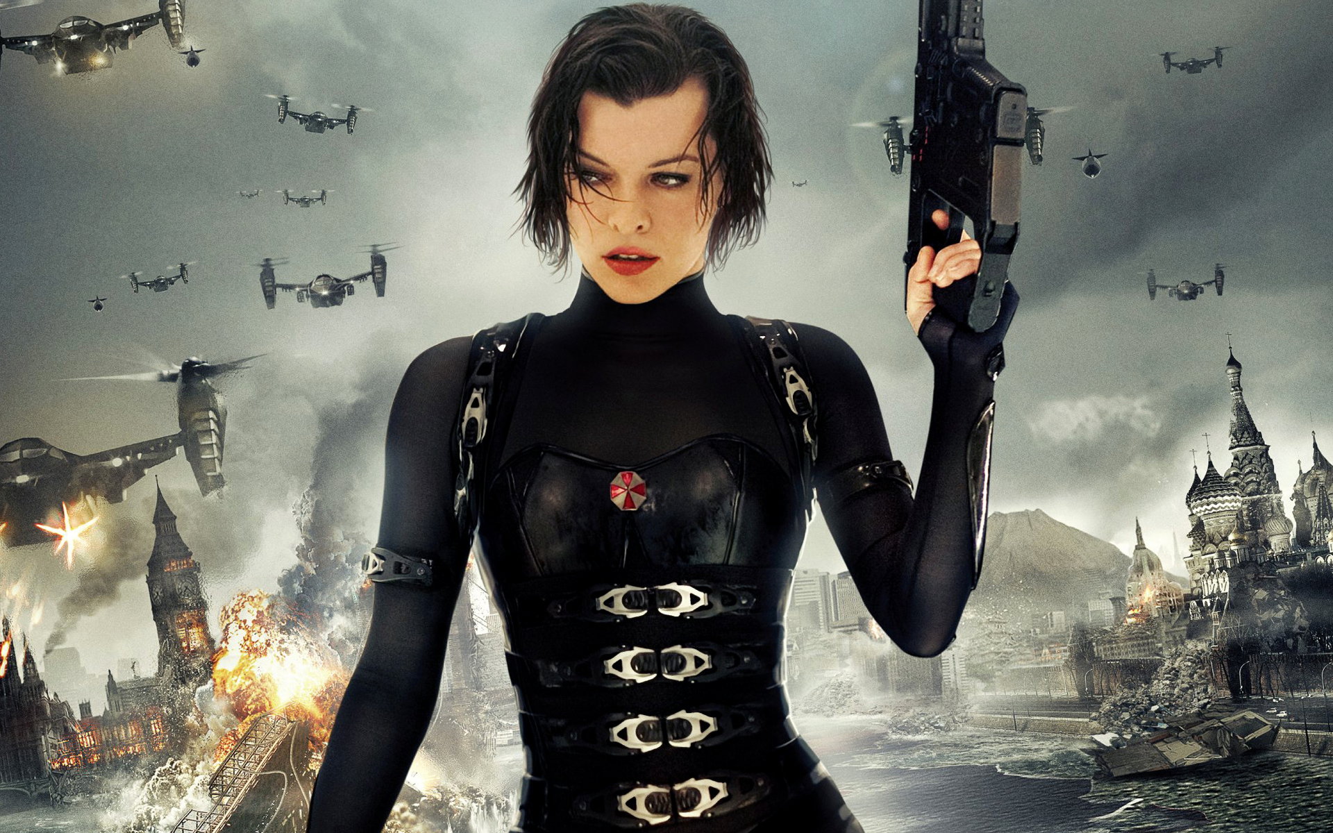 Обои взрыв, зомби, Милла Йовович, Milla Jovovich, Resident Evil  Retribution, Обитель зла Возмездие на телефон и рабочий стол, раздел  фильмы, разрешение 1920x1200 - скачать