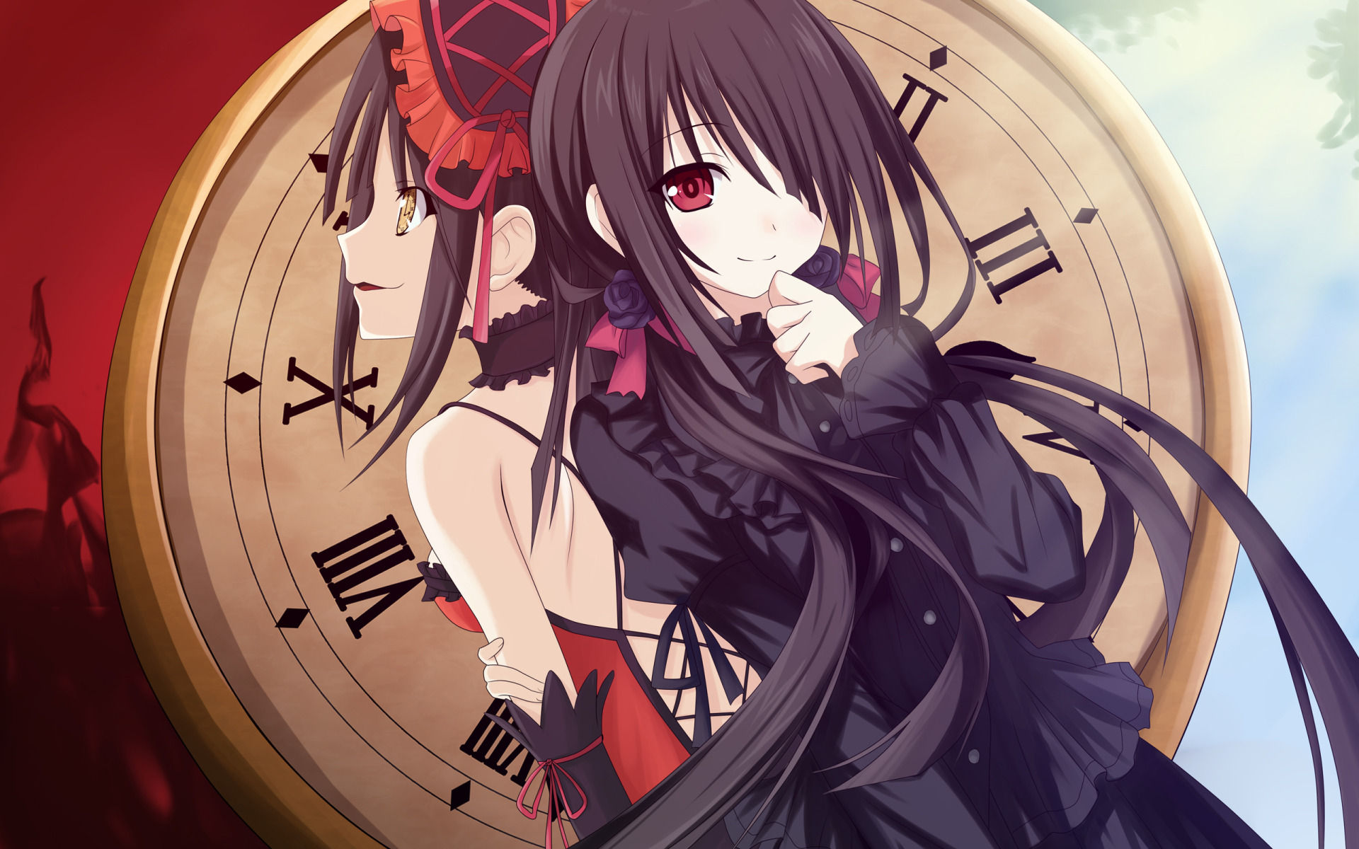 Скачать обои девушка, бант, date a live, tokisaki kurumi, раздел прочее в  разрешении 1920x1200