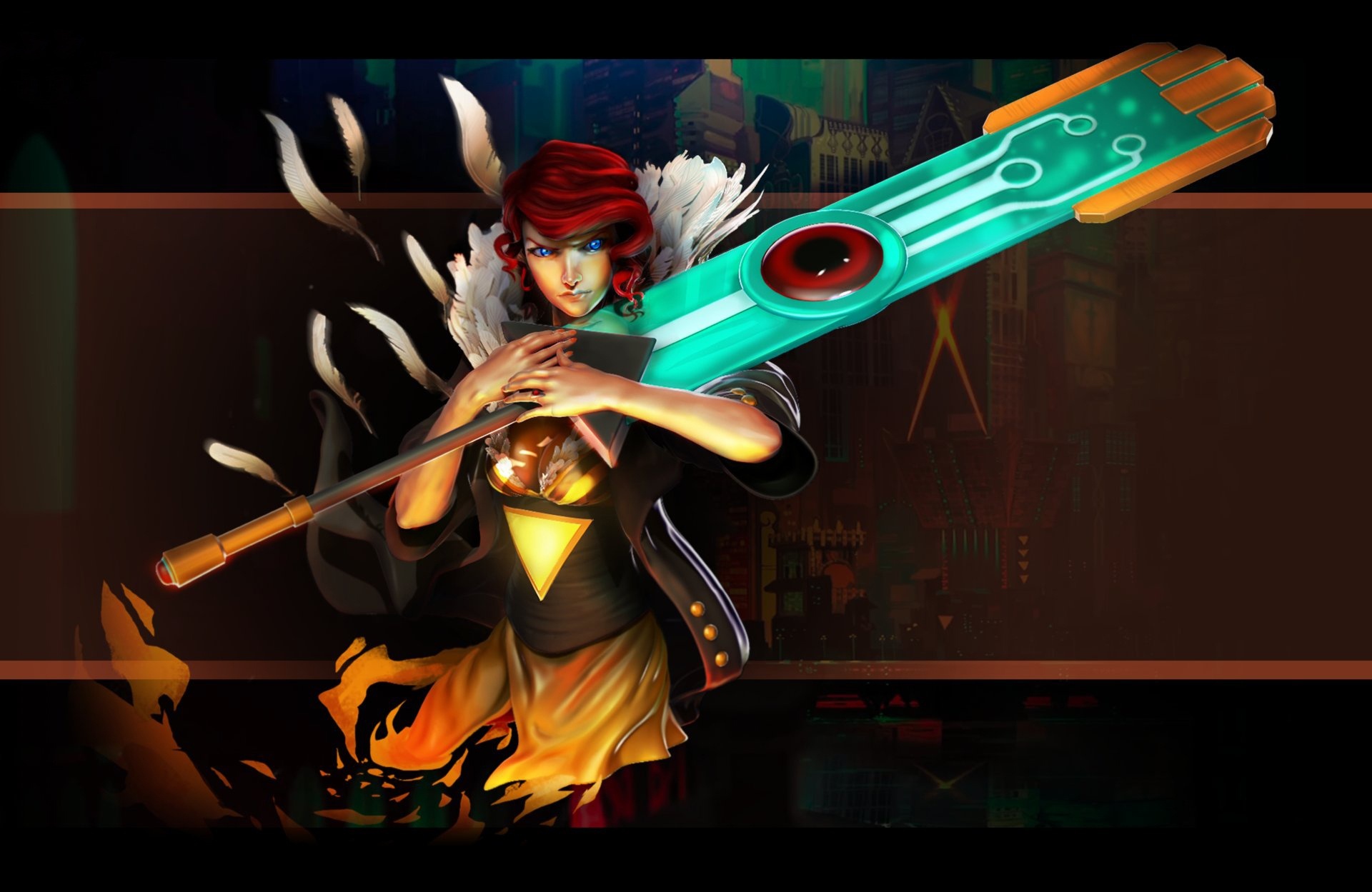 Скачать обои девушка, арт, red, Transistor, раздел игры в разрешении  1920x1249