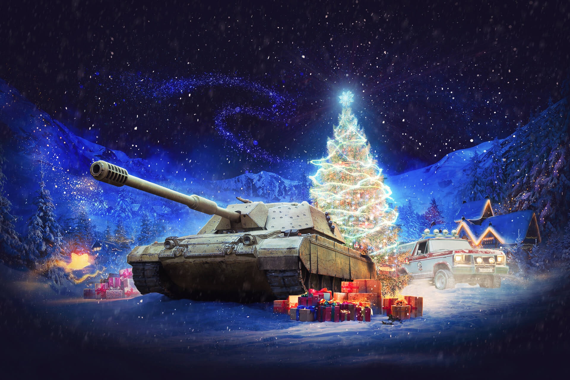 Tanks blitz новогодний. Елка World of Tanks Blitz. World of Tanks новый год. Новогодние танки. Мир танков новогодний.