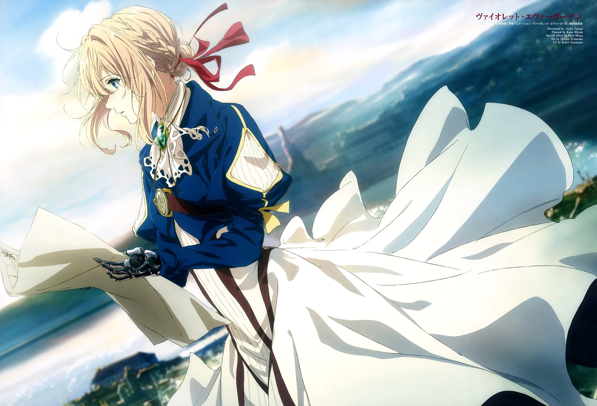 Обои девушка, аниме, арт, блондинка, violet evergarden на телефон и рабочий  стол, раздел сэйнэн, разрешение 1920x1307 - скачать