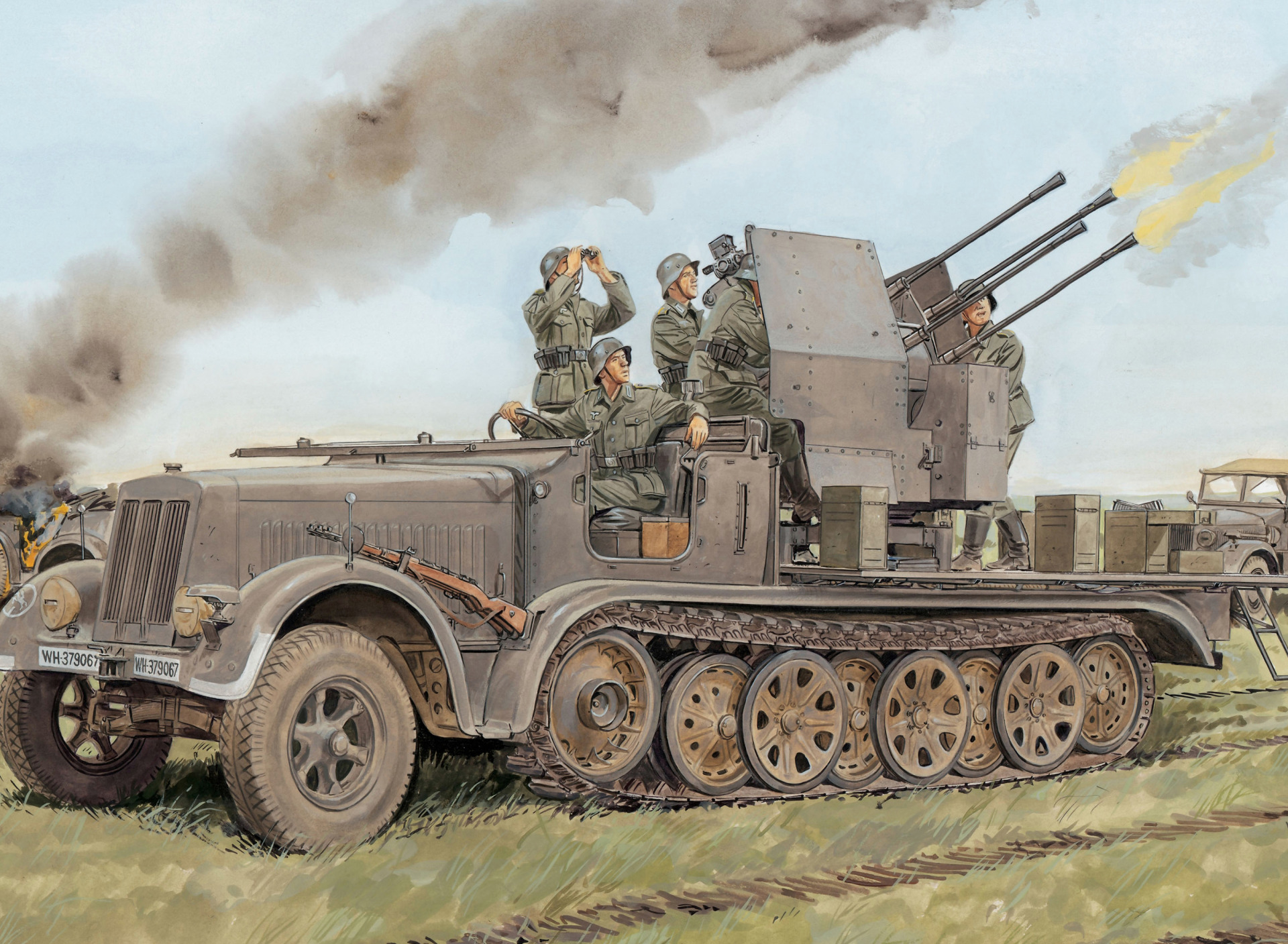 Немецкая установка. SD/KFZ. 7 Зенитка. Зенитная машина SD KFZ 7. SD KFZ 7/1 2cm Flakvierling 38. Flak 38 20mm Flakvierling.