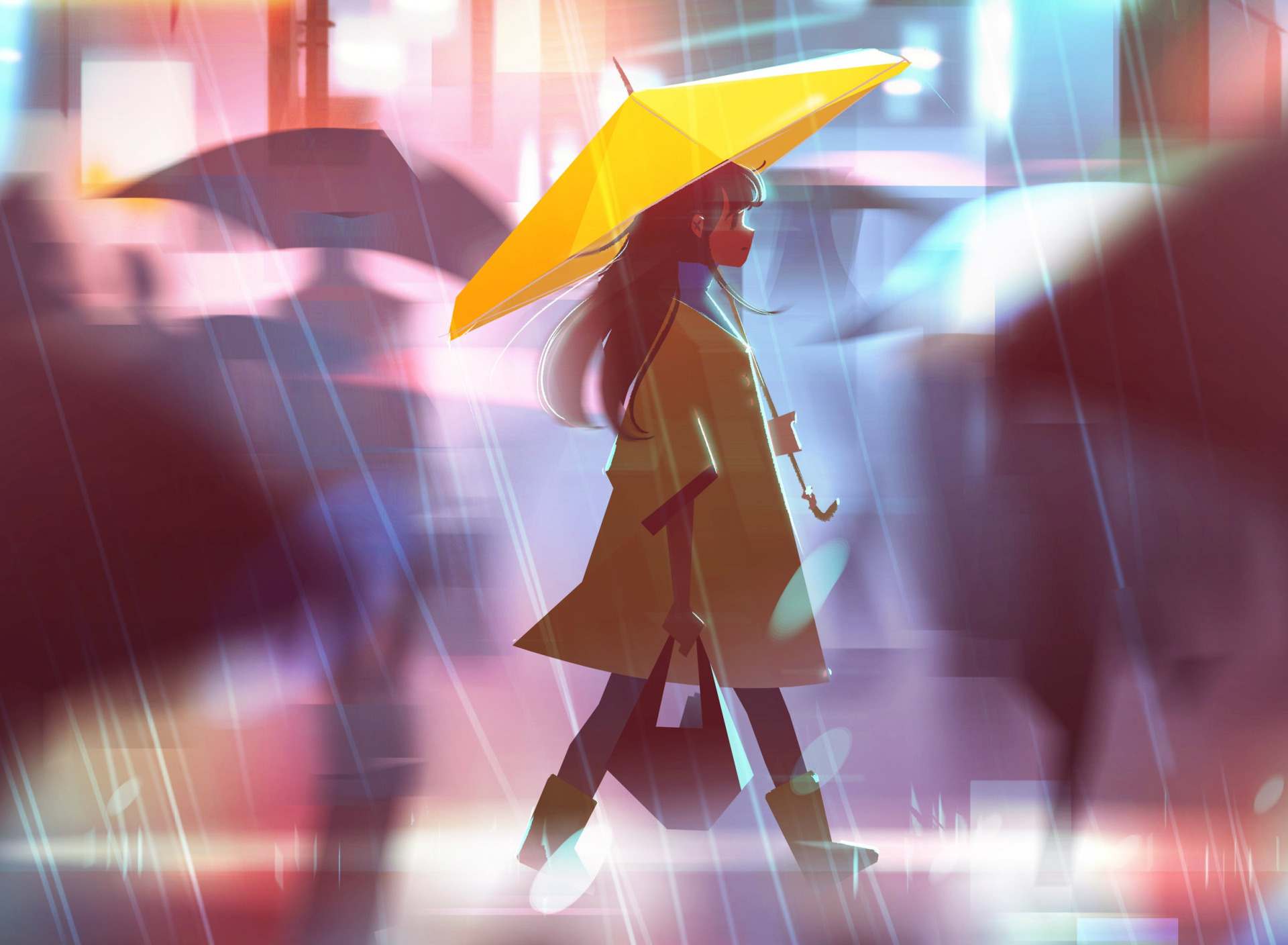 Плащ под дождь. Девочка в плаще под дождем. Девушка с зонтом арт.