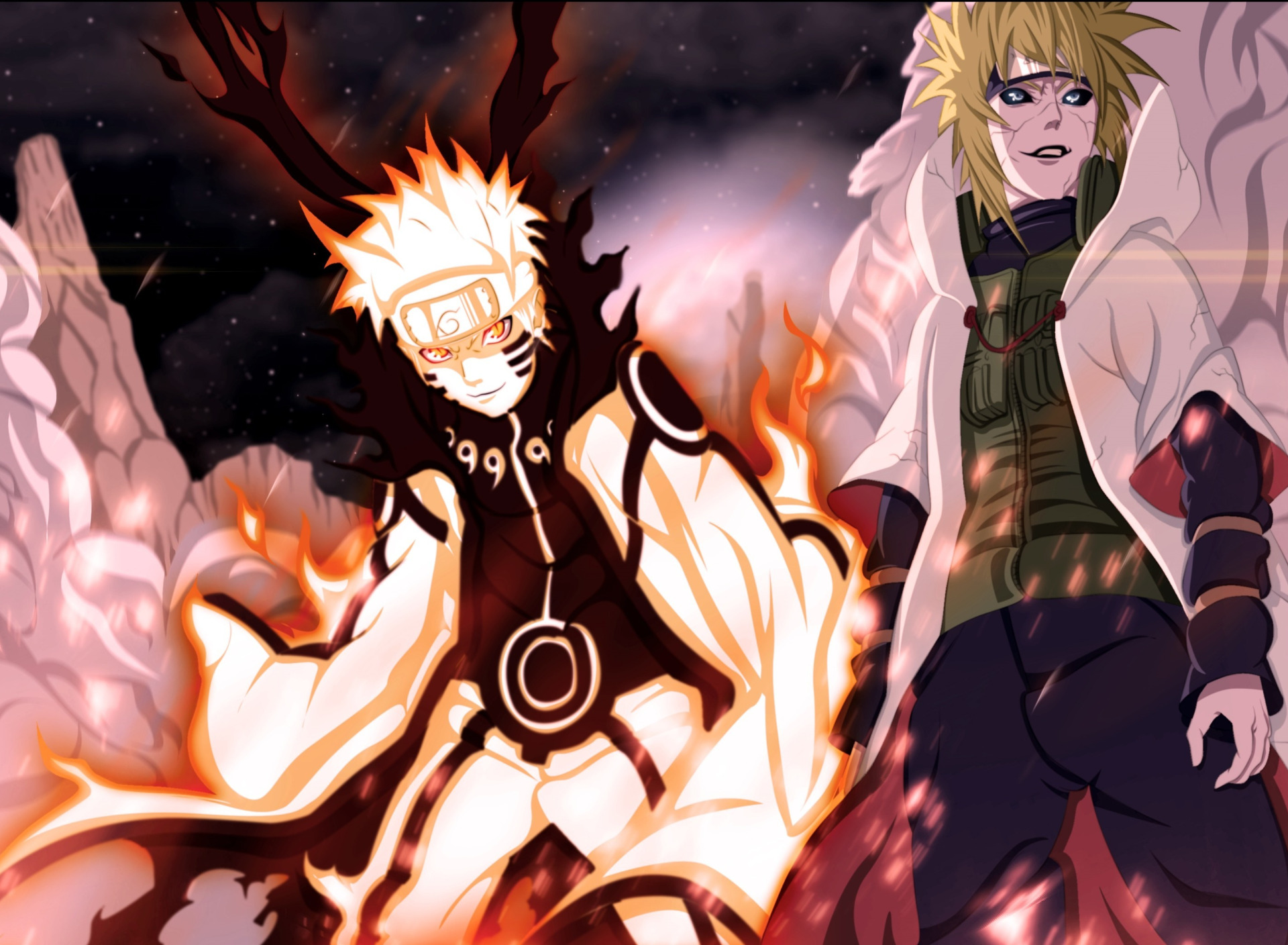 Скачать обои game, Naruto, anime, manga, japanese, Namikaze Minato, Naruto  Shippuden, Uzumaki Naruto, раздел сёнэн в разрешении 1920x1408