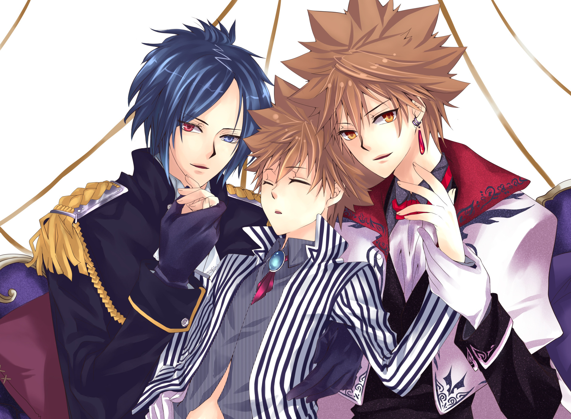 Скачать обои аниме, парни, мафия, Sawada Tsunayoshi, Rokudou Mukuro,  Katekyo Hitman REBORN!, раздел сёнэн в разрешении 1920x1408