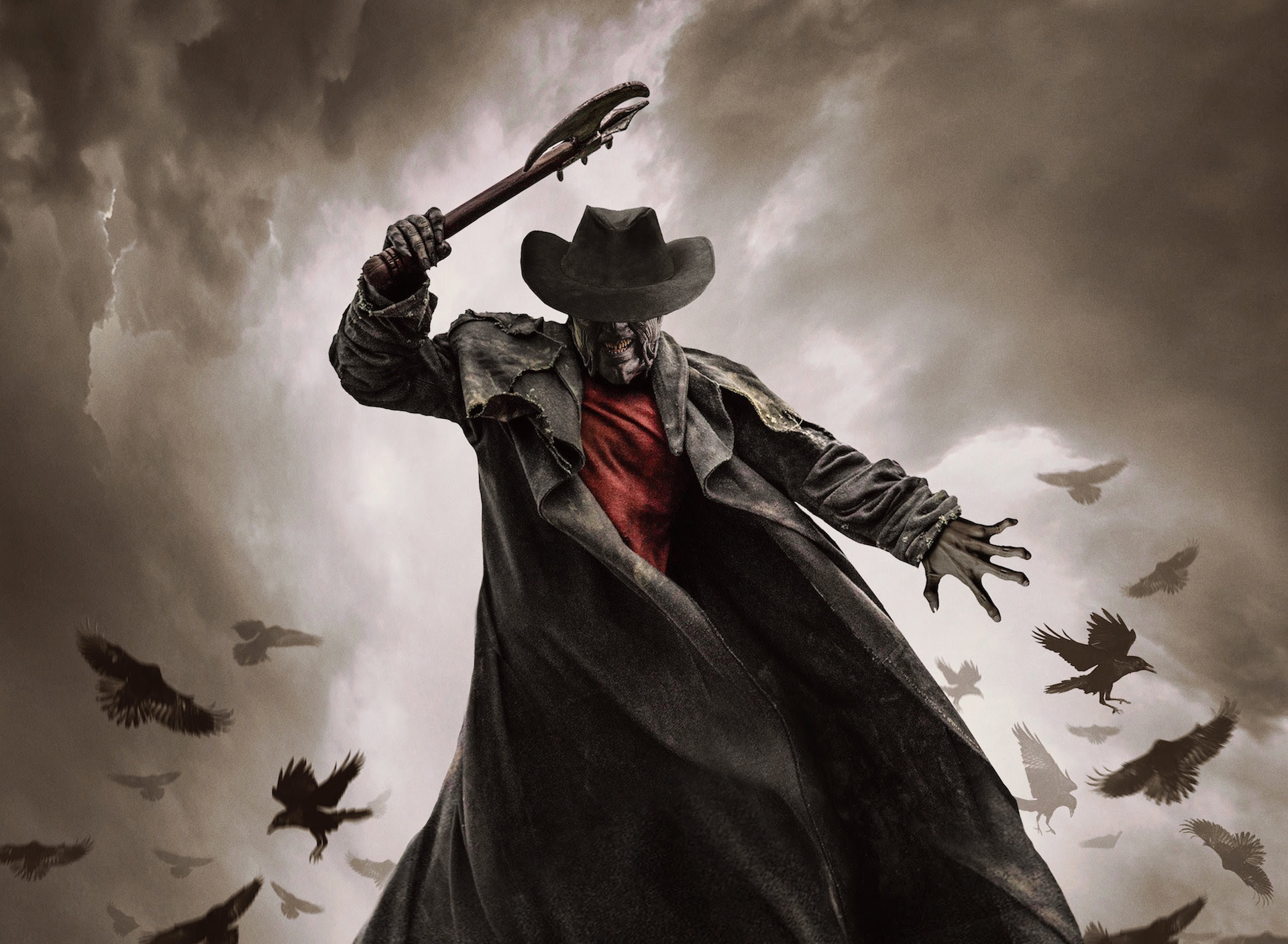 Обои птицы, шляпа, плащ, тапор, Джиперс Криперс, Jeepers Creepers 3 на  телефон и рабочий стол, раздел фильмы, разрешение 1920x1408 - скачать