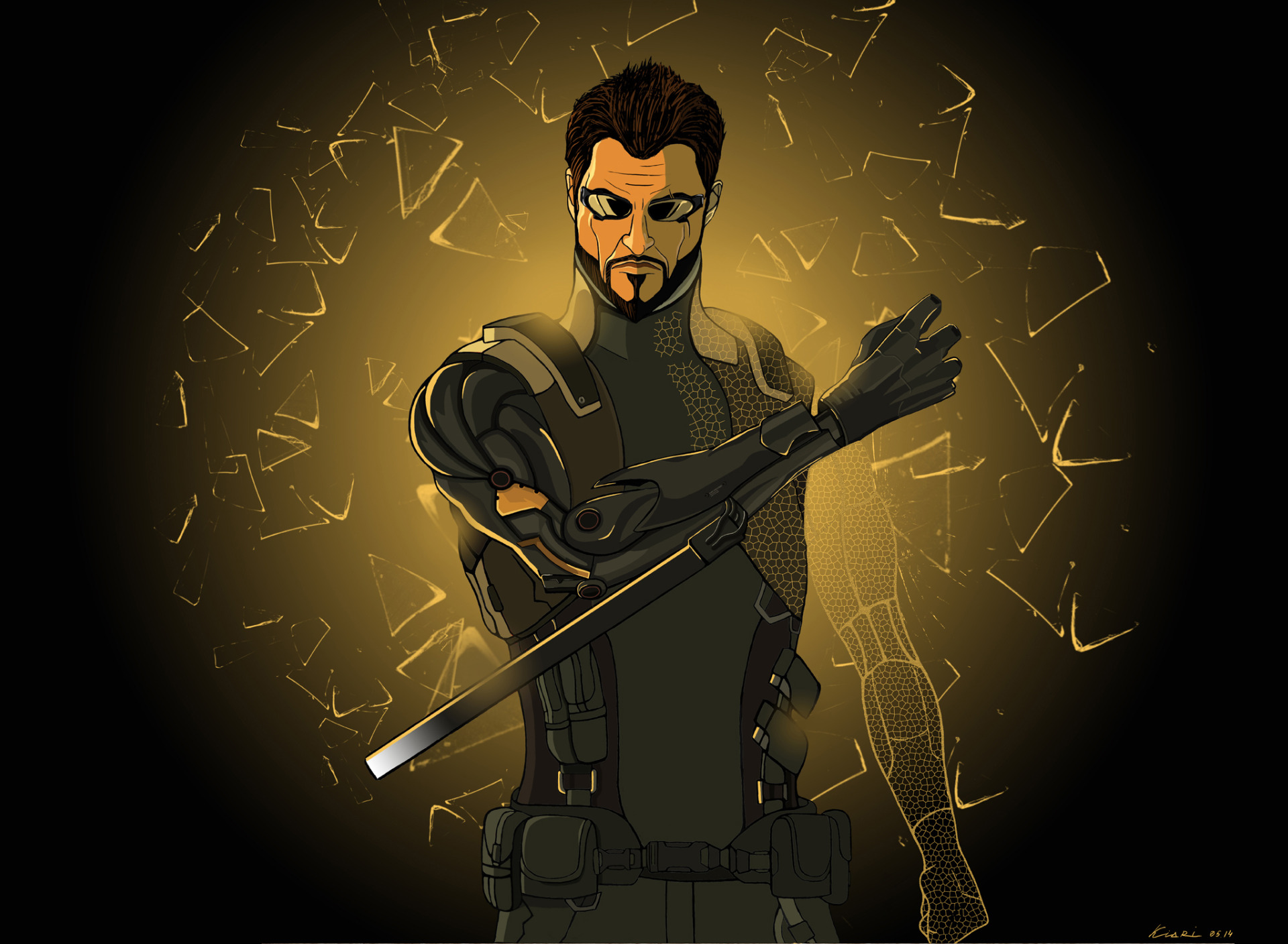 Скачать обои games, <b>deus</b> <b>ex</b>: human revolution, fan art, adam jensen, раздел...