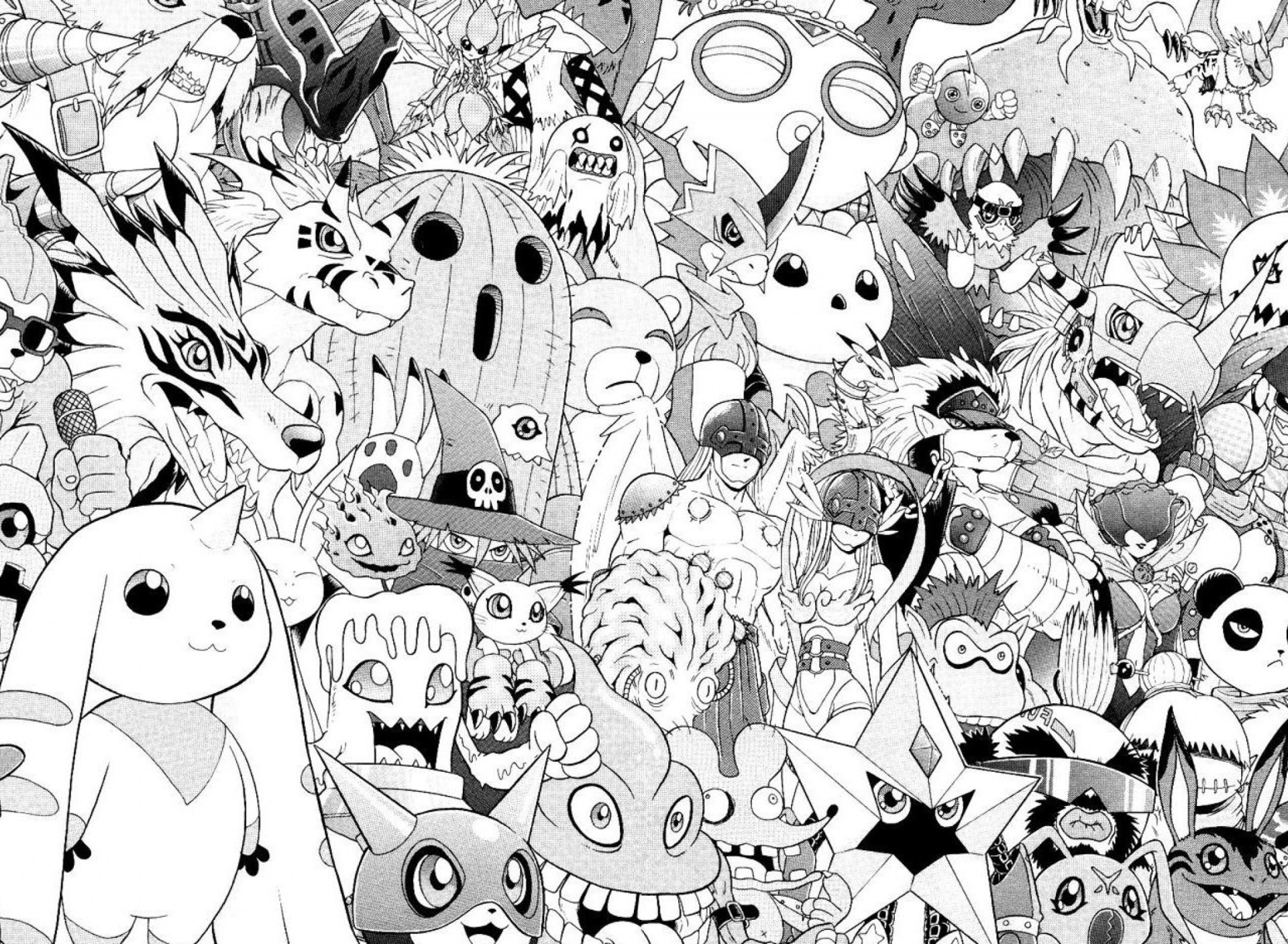 белое, аниме, черное, <b>wallpaper</b>, <b>манга</b>, персонажи, олдскул, digimon. 