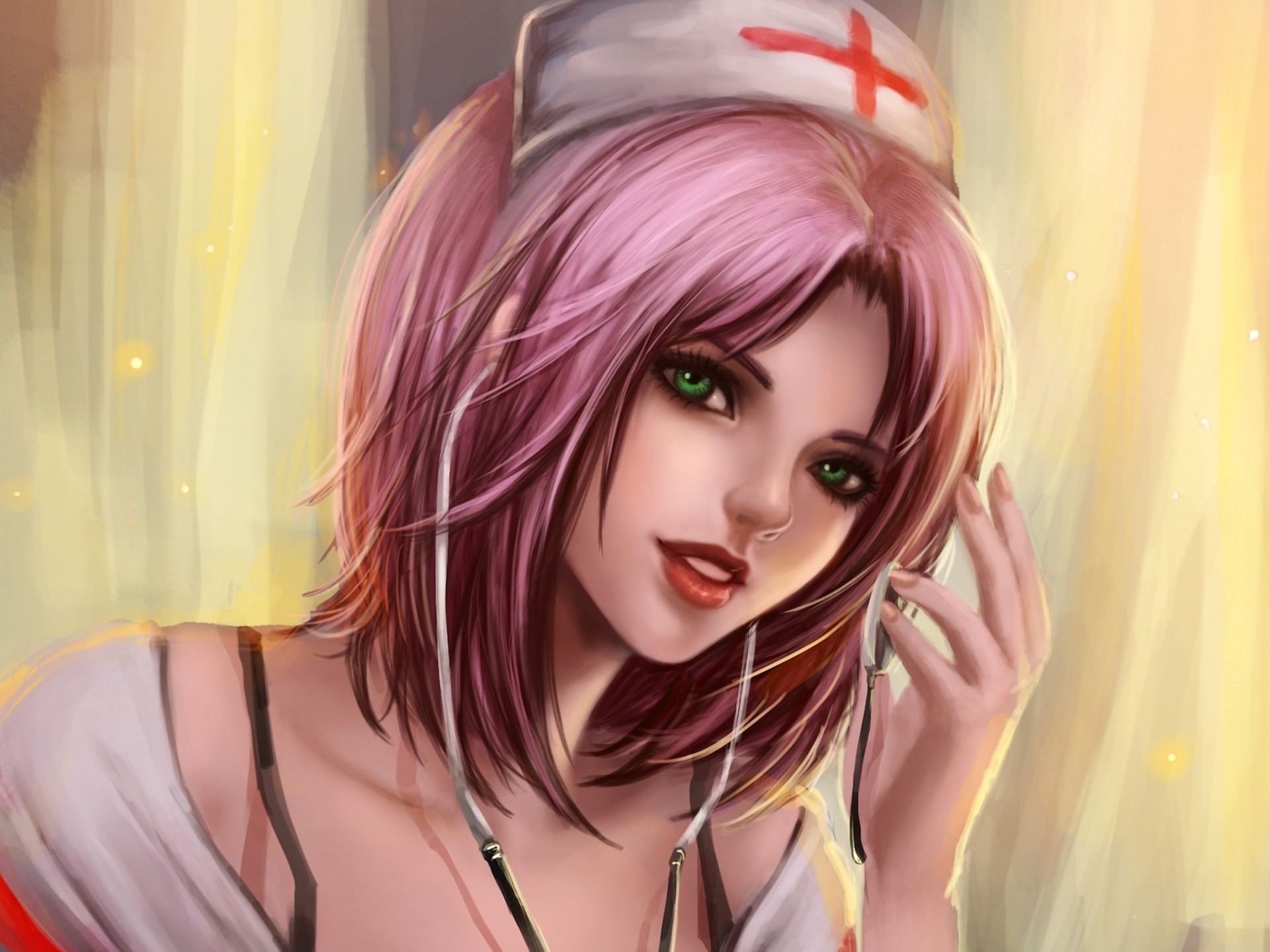 Обои девушка, рука, крест, арт, медик, Sakura Haruno, RikaMello, NARUTO на  телефон и рабочий стол, раздел прочее, разрешение 1920x1440 - скачать