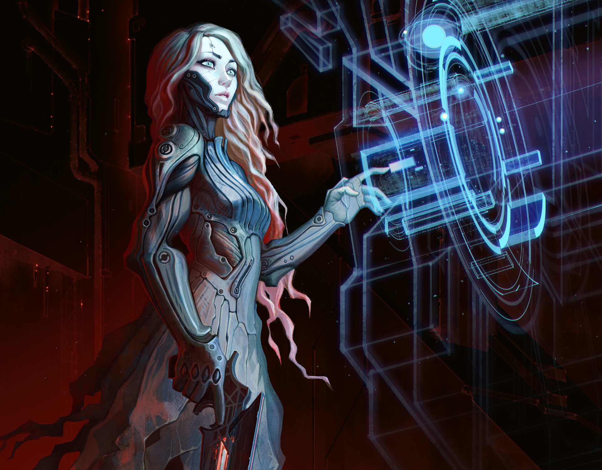 Cyberpunk sci fi girl фото 24