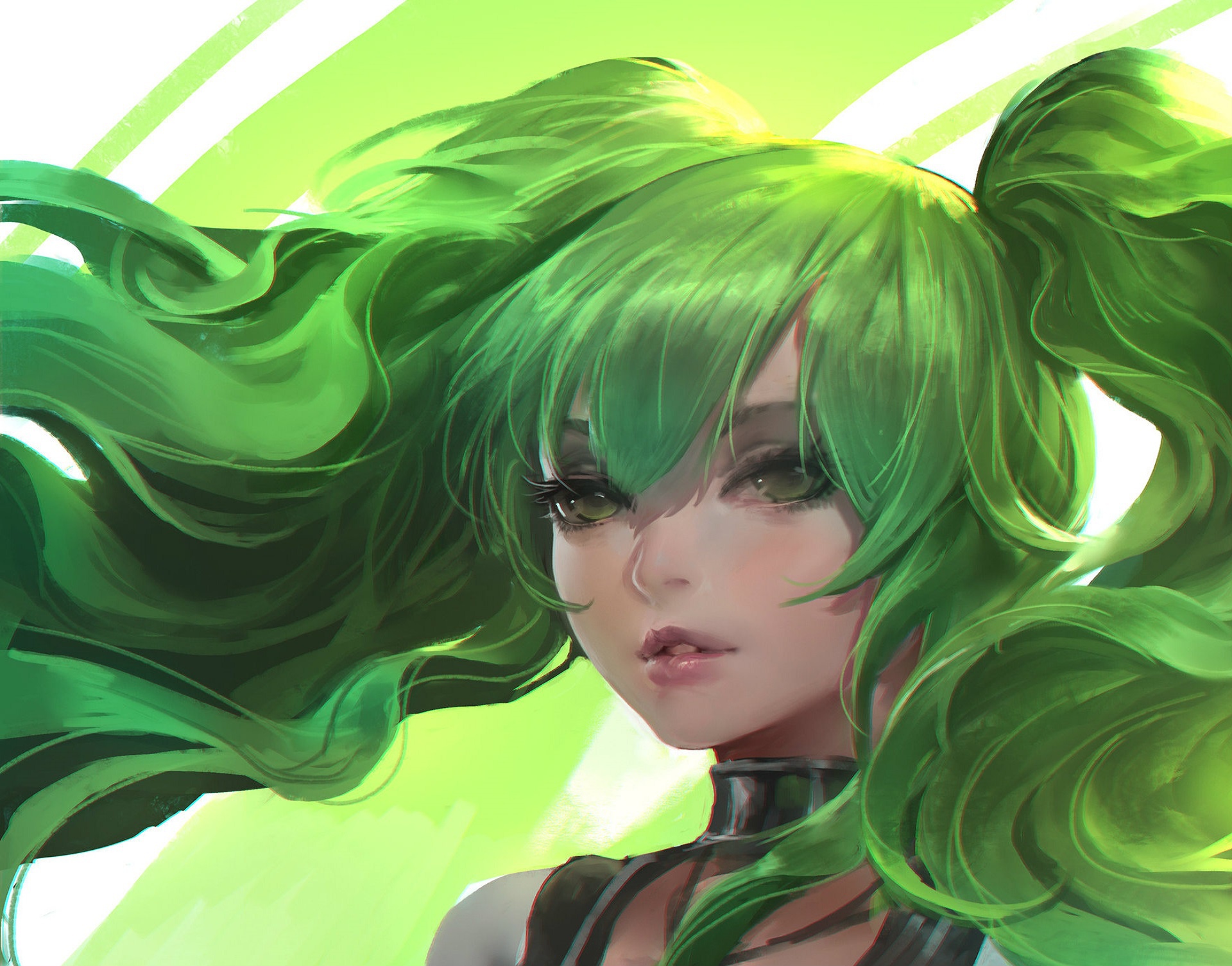 Оно зеленое. Йоко Зеленоволосая. Хатсуне Мику с зелеными волосами.