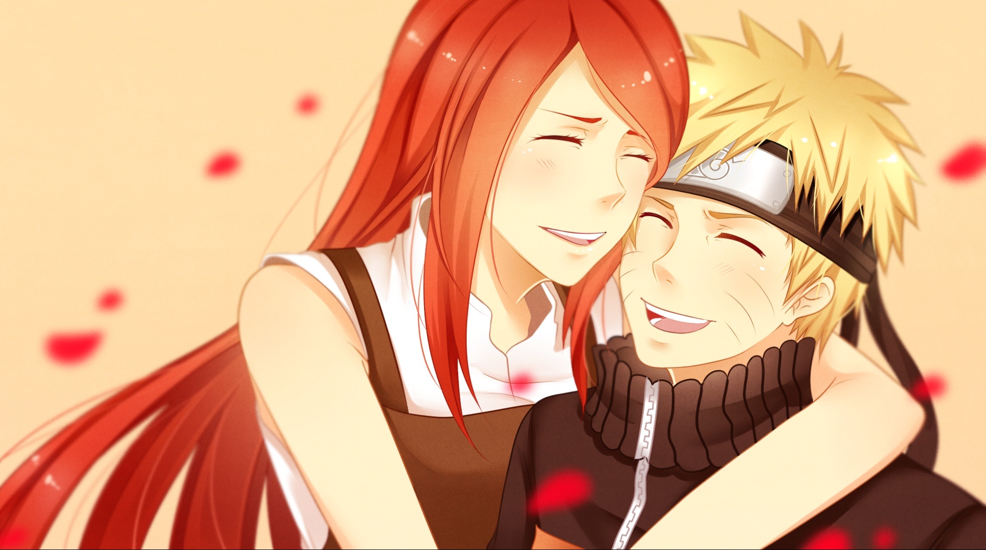 Обои naruto, anime, art, счастливые, Uzumaki Kushina, Uzumaki Naruto, son,  mother на телефон и рабочий стол, раздел прочее, разрешение 1997x1115 -  скачать