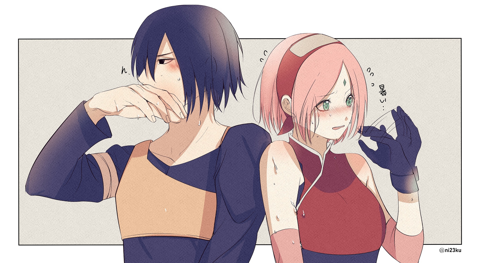 Скачать обои пара, парочка, Наруто, Naruto, Sasuke Uchiha, Sakura Haruno,  Саске Учиха, Сакура Харуно, раздел сёнэн в разрешении 2000x1101