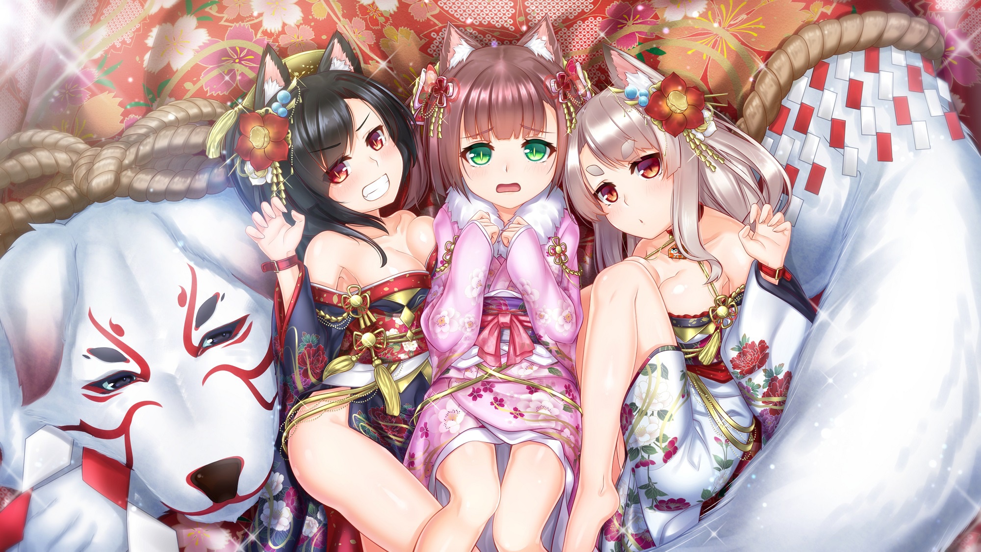 Обои девочки, собака, аниме, арт, ушки, azur lane на телефон и рабочий  стол, раздел сёнэн, разрешение 2000x1125 - скачать