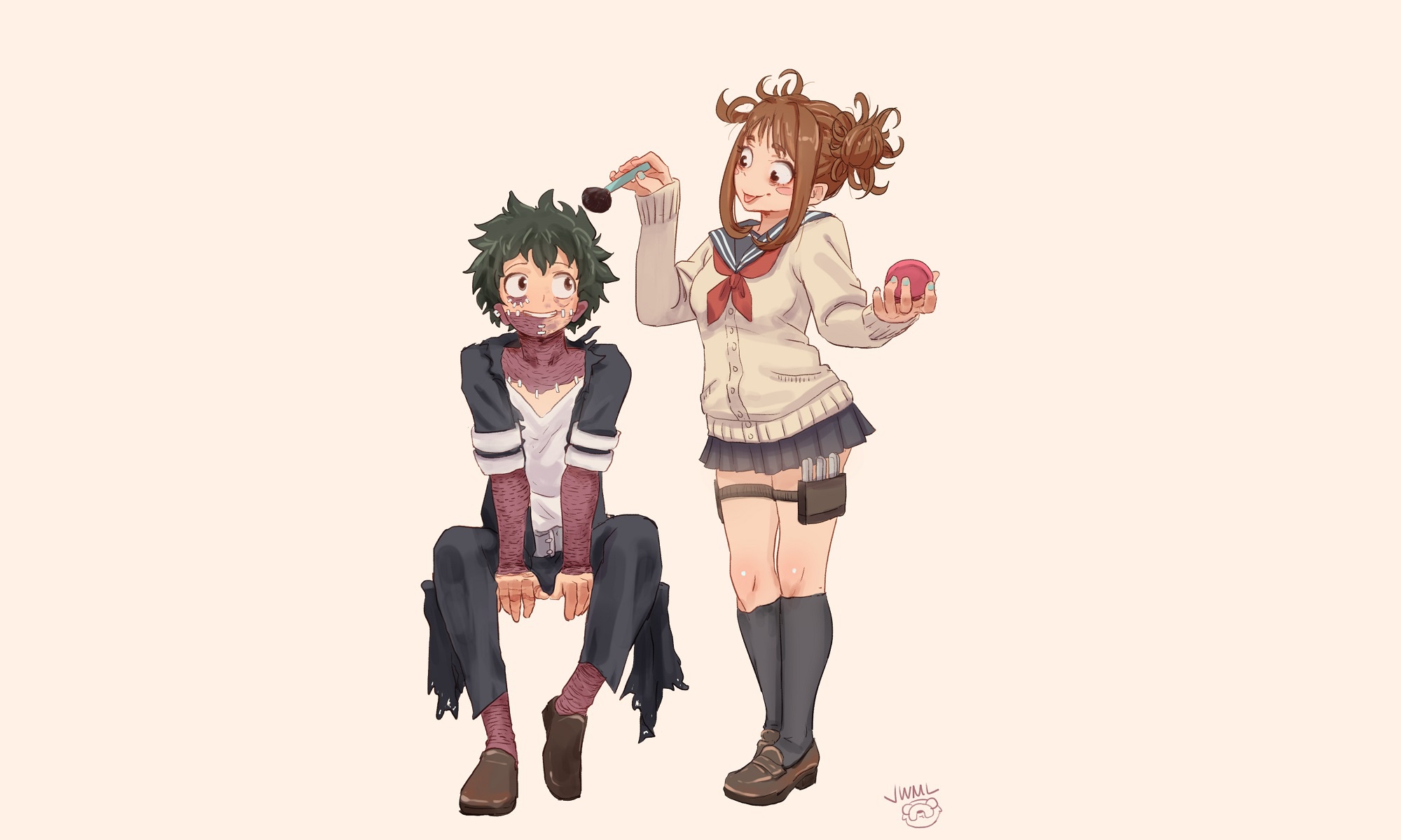 Скачать обои Boku no Hero Academia, Моя геройская академия, Мидория Изуку,  Toga Himiko, Midoriya Izuku, раздел сёнэн в разрешении 2000x1200