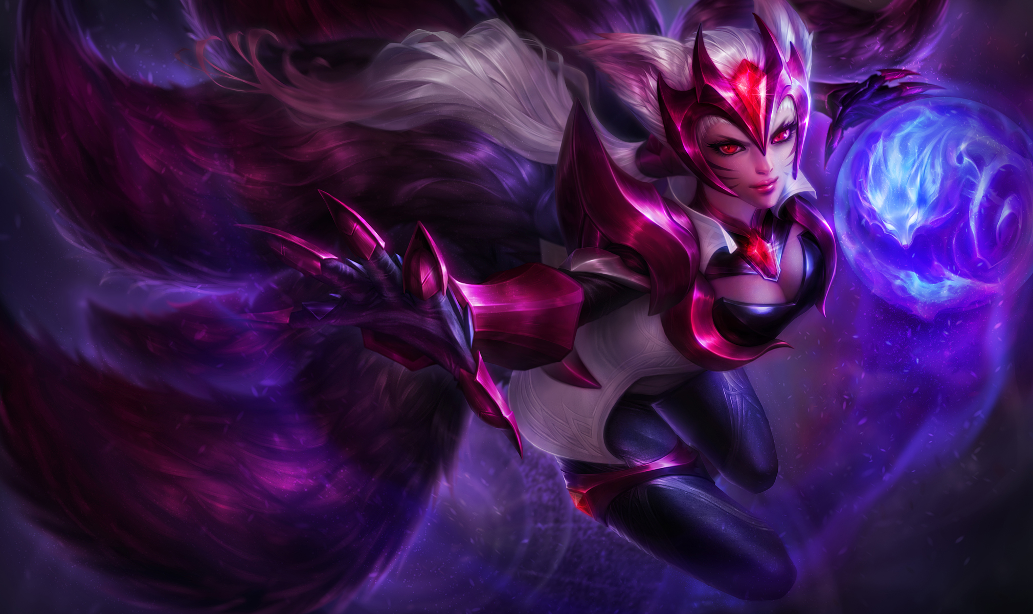 Обои лиса, lol, League of Legends, fan art, ahri, skin, Nine-Tailed Fox на  телефон и рабочий стол, раздел игры, разрешение 2020x1200 - скачать