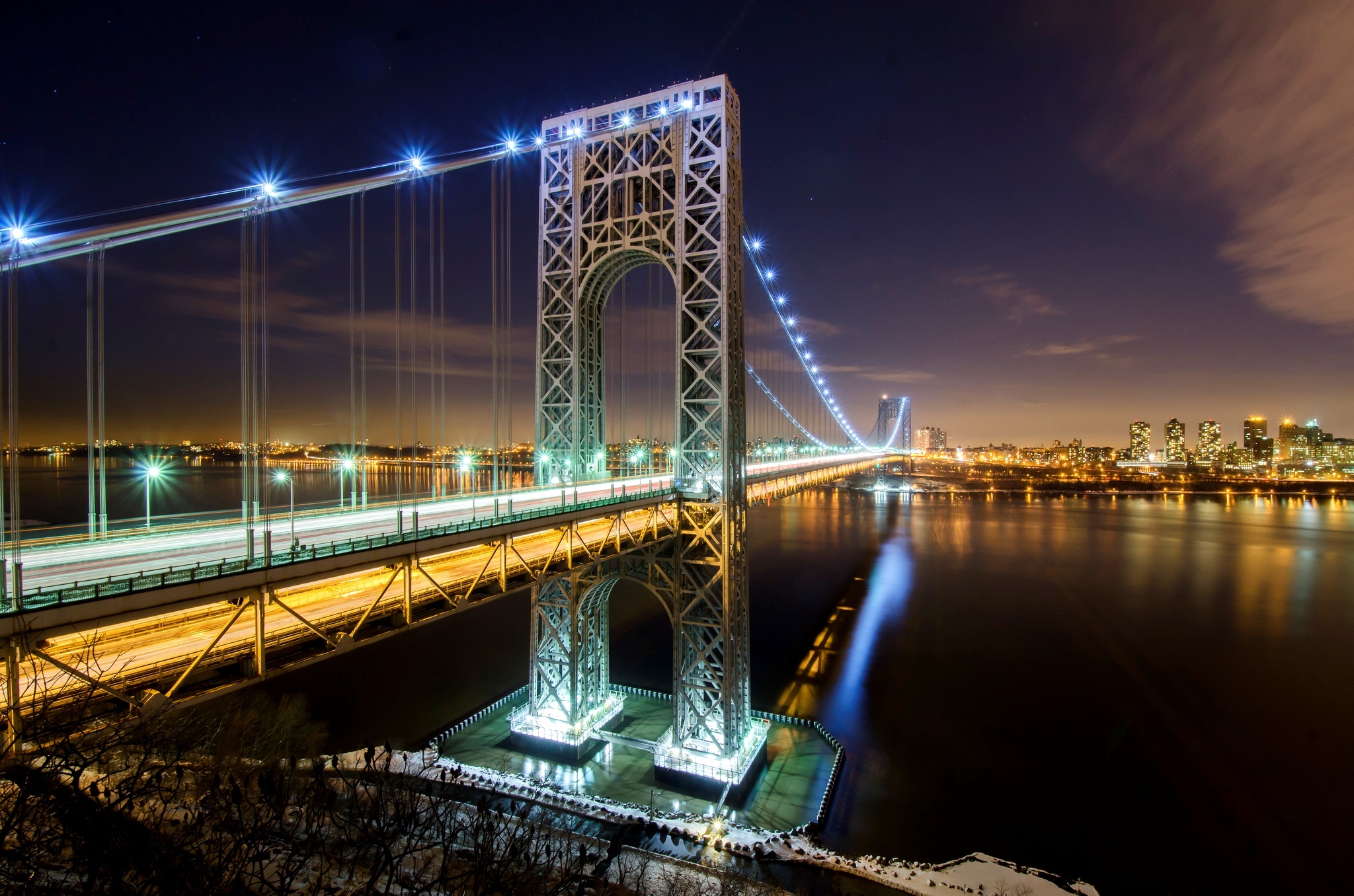 Хороший мост. Мост Джорджа Вашингтона в Нью-Йорке. Мост Нью джерси Нью Йорк. Мост с Манхеттена в Нью джерси. Мост Джорджа Вашингтона ночью.
